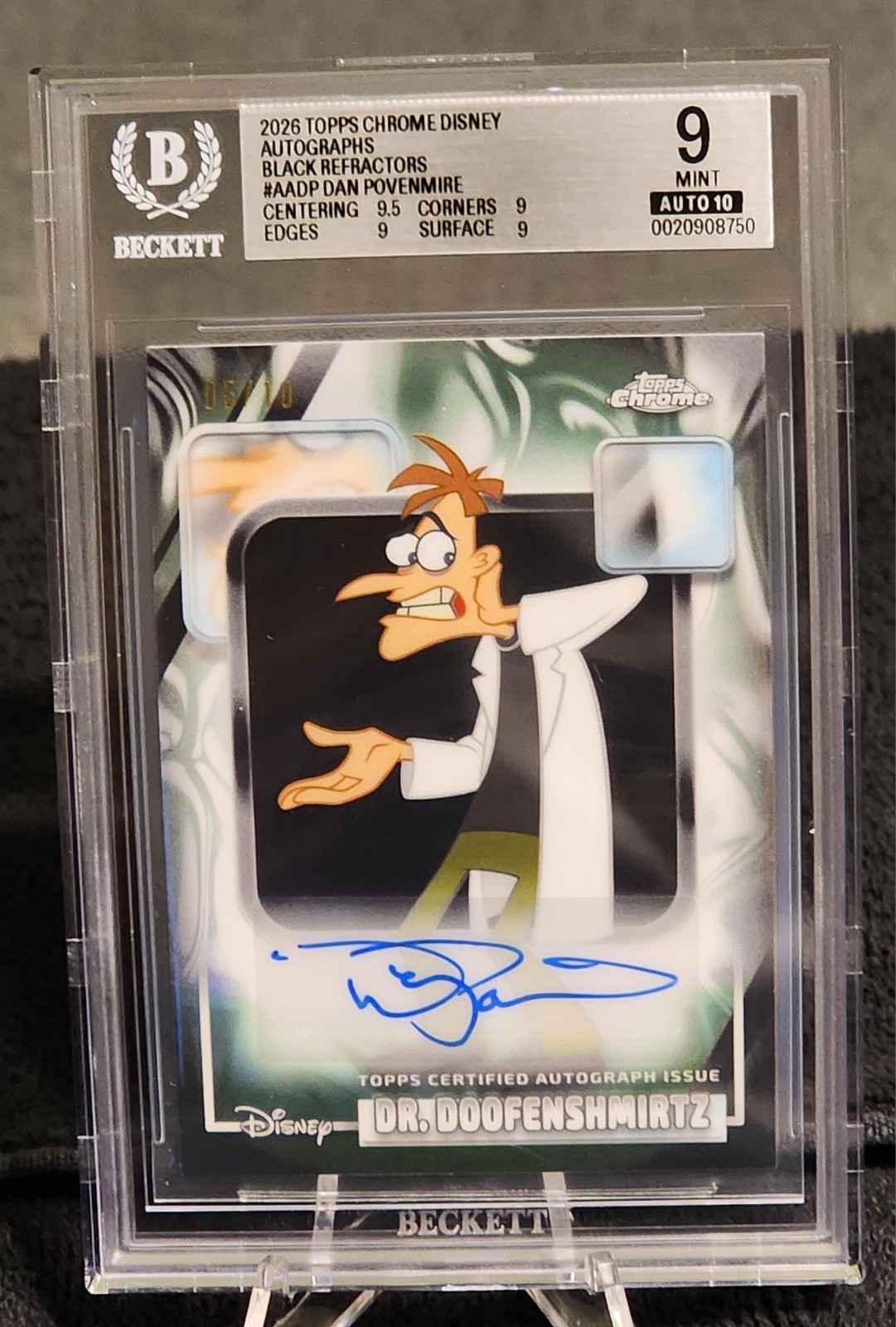2026 Topps Chrome Disney Dan Povenmire as Dr. Doofenshmirtz Auto 5/10- #AA-DP 2026 Topps Chrome Disney Dan Povenmire as Dr. Doofenshmirtz Auto 5/10- #AA-DP