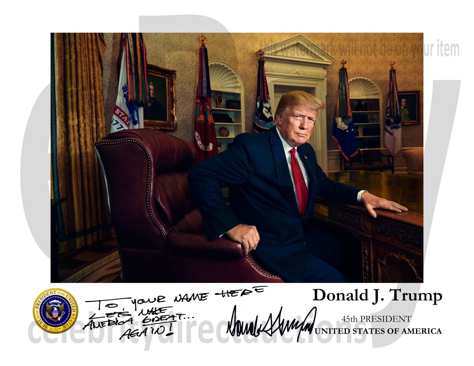 PRESIDENT DONALD TRUMP PERSONALIZED MESSAGE AUTOGRAPH CUSTOM 8x10 PHOTO PRESIDENT DONALD TRUMP PERSONALIZED MESSAGE AUTOGRAPH CUSTOM 8x10 PHOTO
