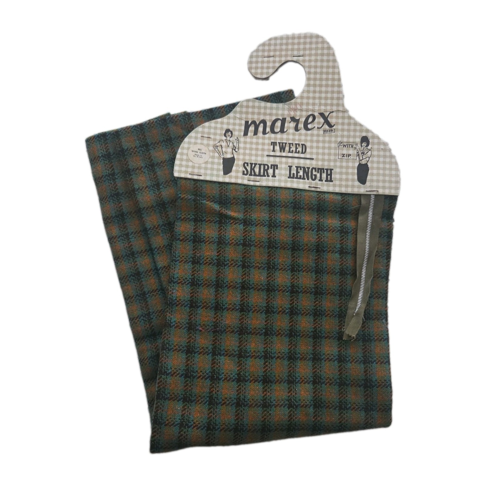 New Vintage Marex Tweed Fabric Skirt Piece & Zip 54/56x27 Inch British Made Wool New Vintage Marex Tweed Fabric Skirt Piece & Zip 54/56x27 Inch British Made Wool