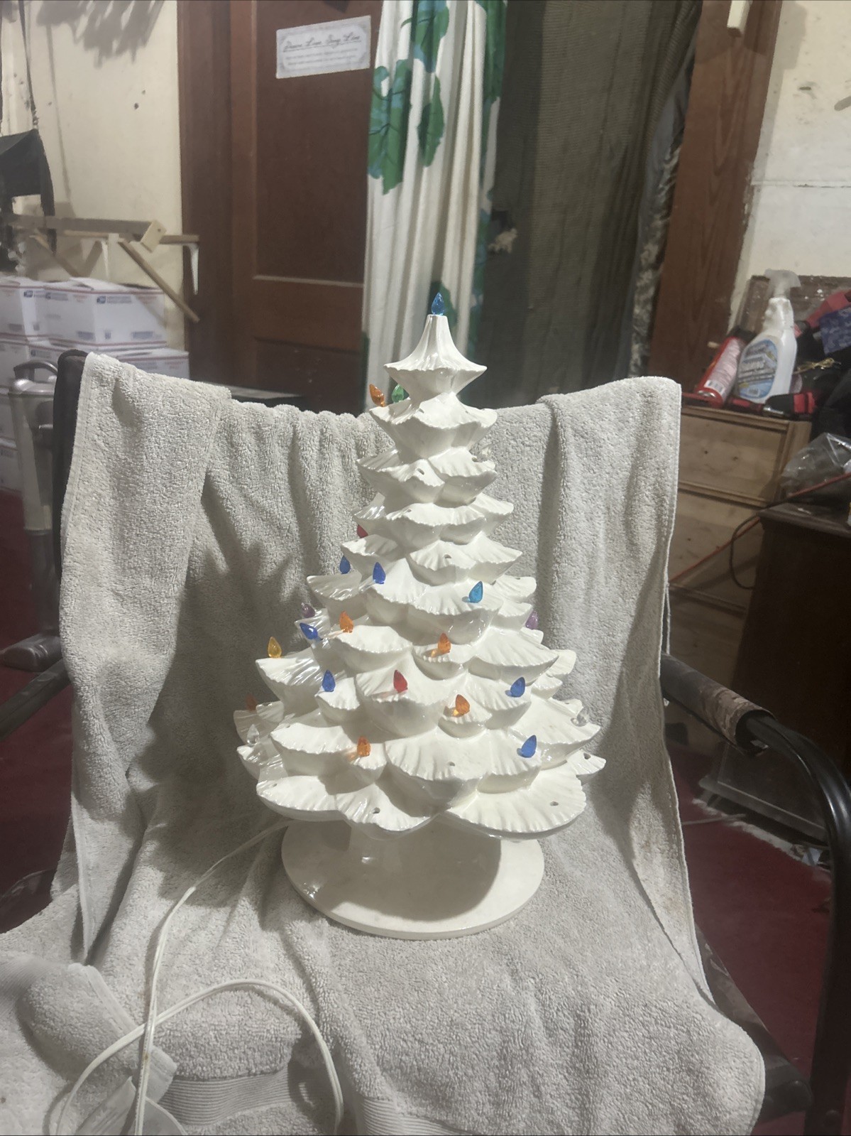 RARE Vintage 1960s Mid Century Modern Arnels White Ceramic Christmas Tree 19 RARE Vintage 1960s Mid Century Modern Arnels White Ceramic Christmas Tree 19