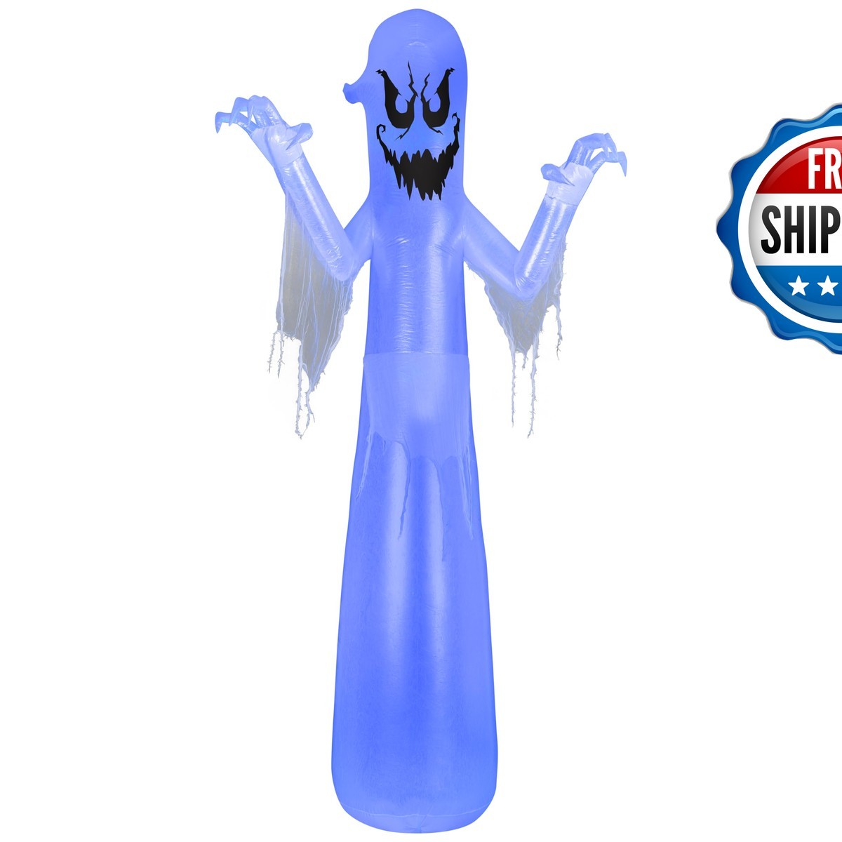 Gemmy 12 FT Giant Spooky Ghost Halloween Inflatable - Flickering Blue Light Gemmy 12 FT Giant Spooky Ghost Halloween Inflatable - Flickering Blue Light