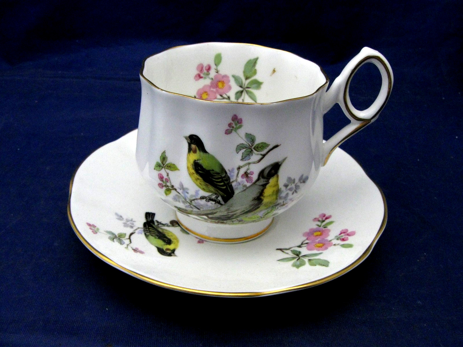Vintage Royal Dover Tea Cup & Saucer - Flowers & Birds - Beautiful Set England Vintage Royal Dover Tea Cup & Saucer - Flowers & Birds - Beautiful Set England