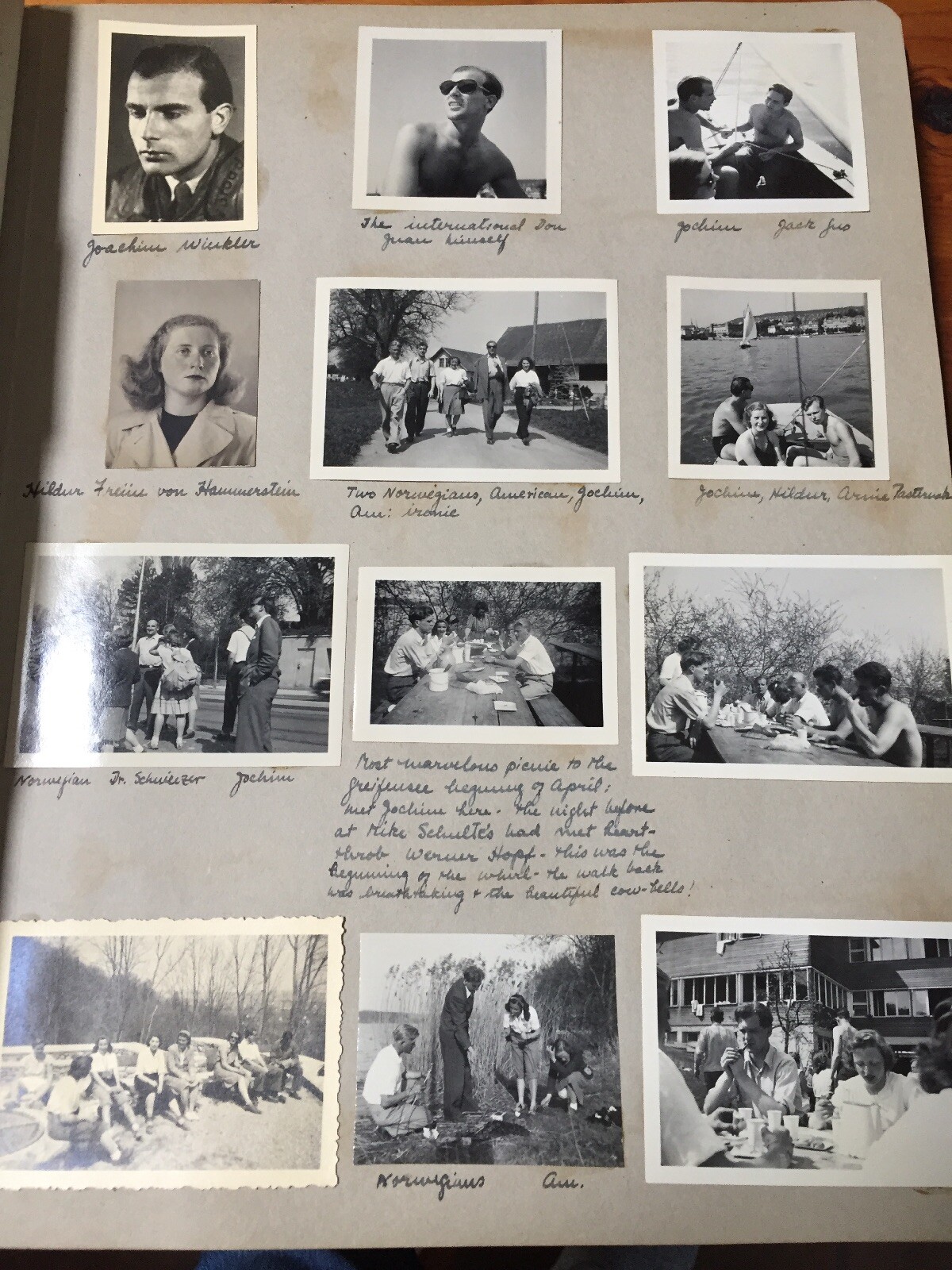 Vtg Post War WWII 1946 Europe European Vacation Snapshots Photo Album Scrapbook