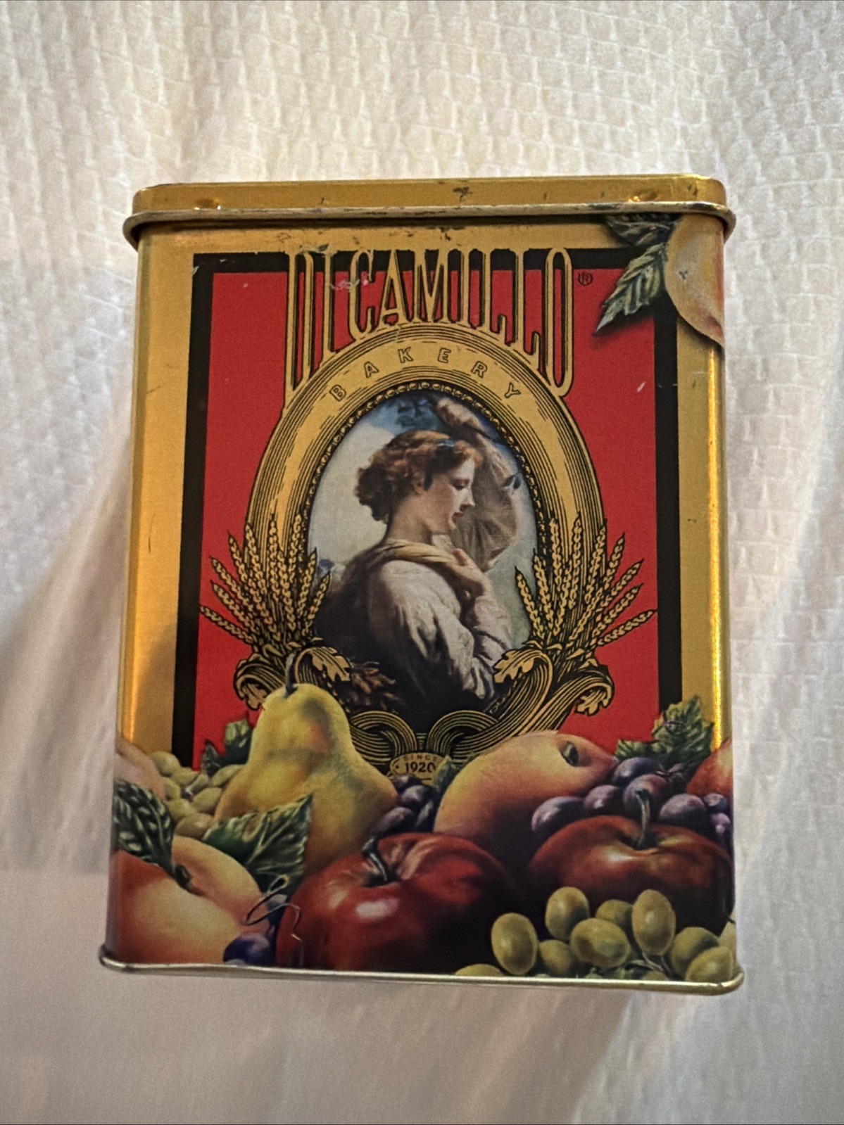 Vintage Tin Dicamillo Bakery Small Biscotti DiPrato 4” Empty