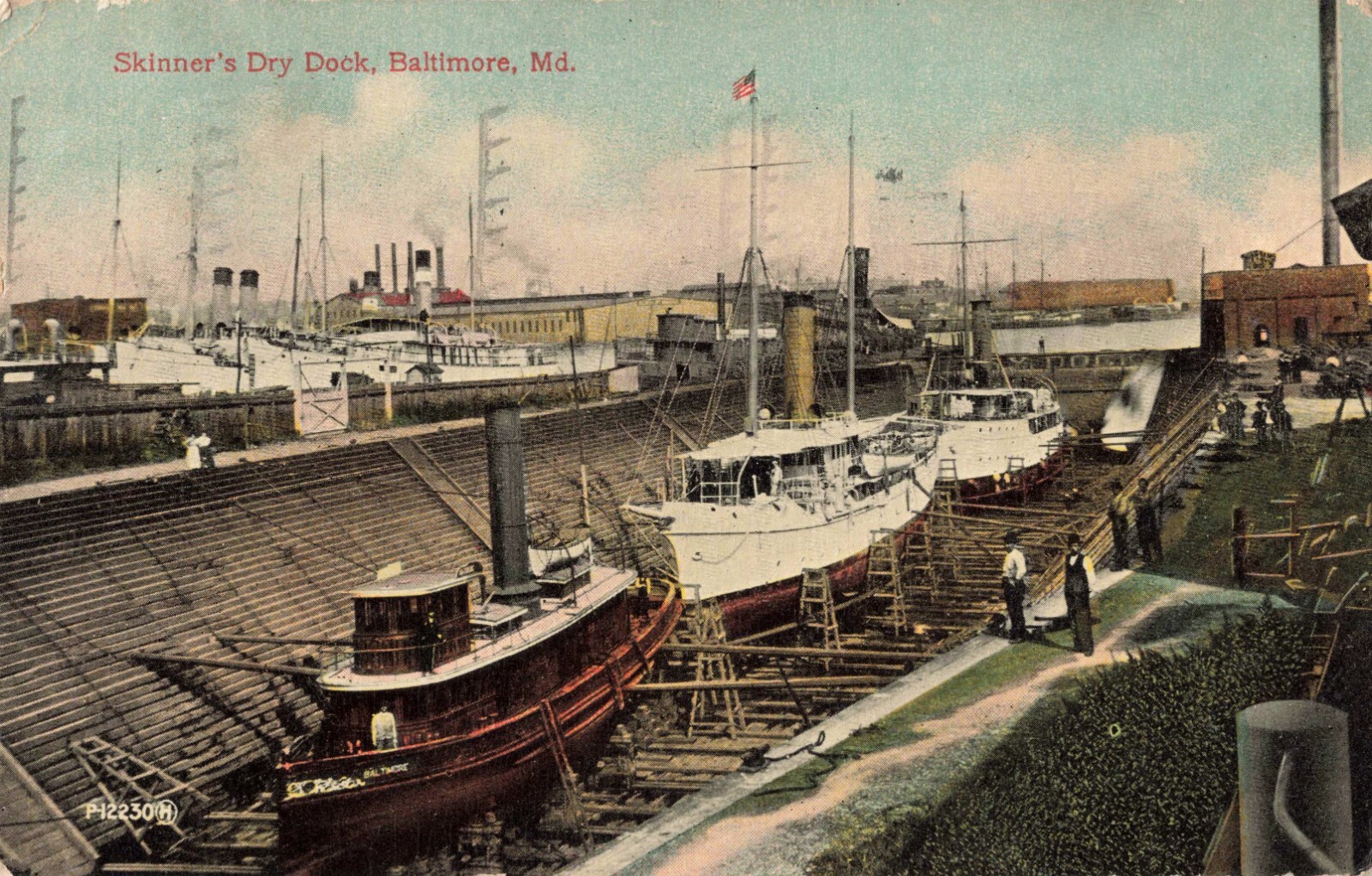Skinner\'s Dry Dock Baltimore Maryland MD Boats Ships 1914 Postcard Skinner\'s Dry Dock Baltimore Maryland MD Boats Ships 1914 Postcard