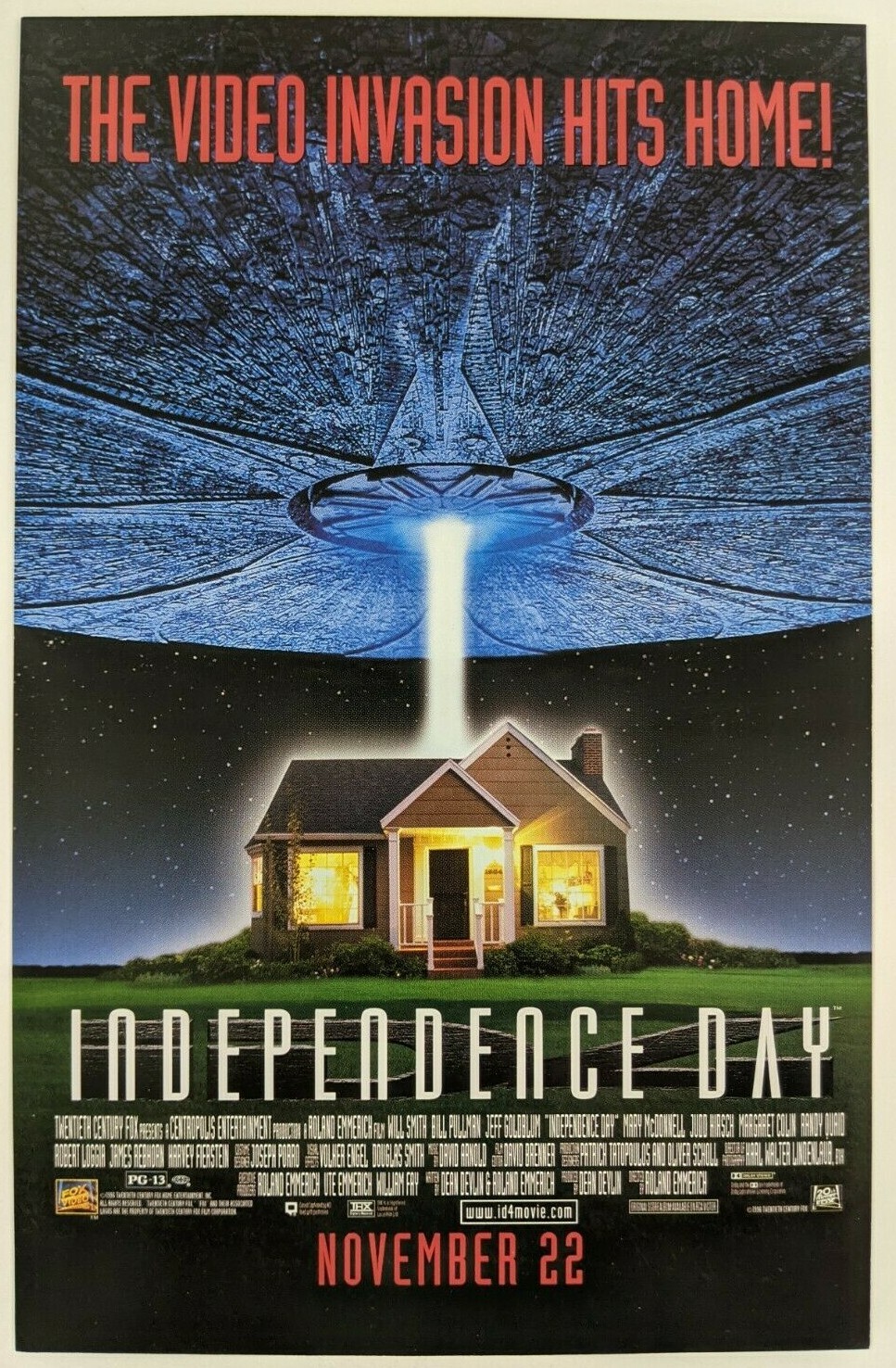 Independence Day Print Ad Movie Poster Art PROMO Official ID4 Will Smith Aliens