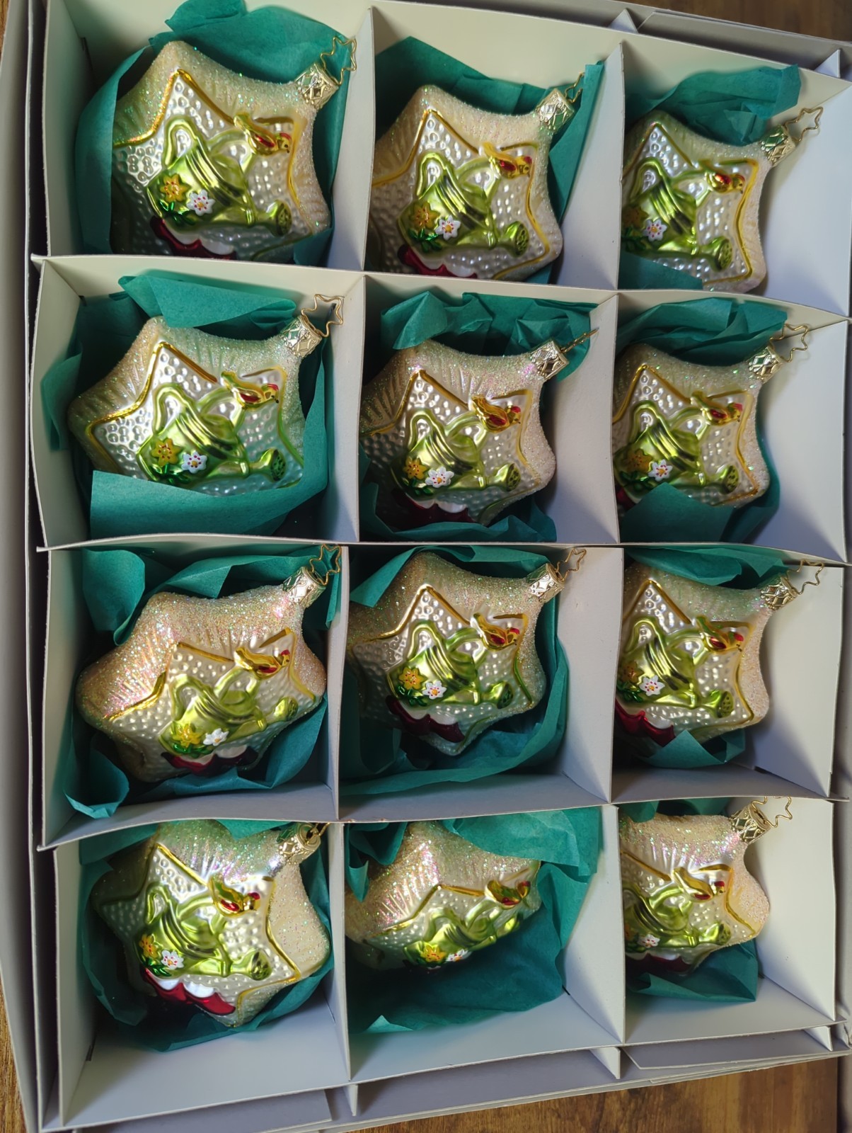 VTG INGE-GLAS Gardners Delight Christmas Ornaments Germany COMPLETE BOX VTG INGE-GLAS Gardners Delight Christmas Ornaments Germany COMPLETE BOX