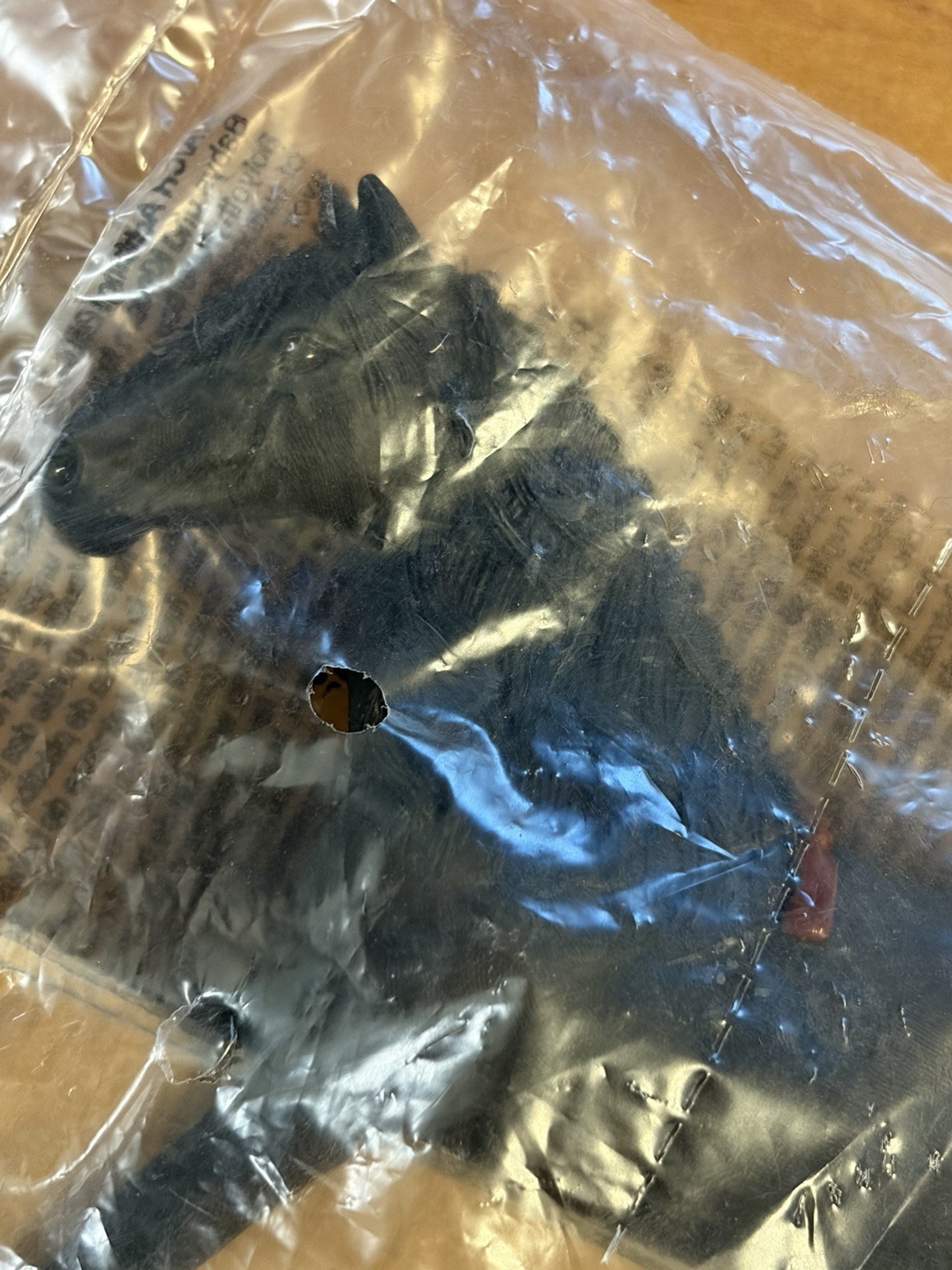 Schleich Black Fresian Horse with Red Ribbon in Mane & Tail Retired NEW