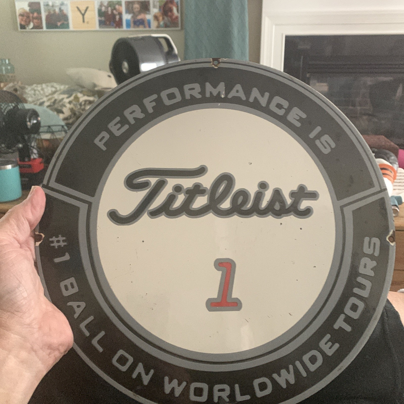 Vintage Titleist Golf Sign - #1 Ball Golfing Dealer Porcelain Gas Pump Sign