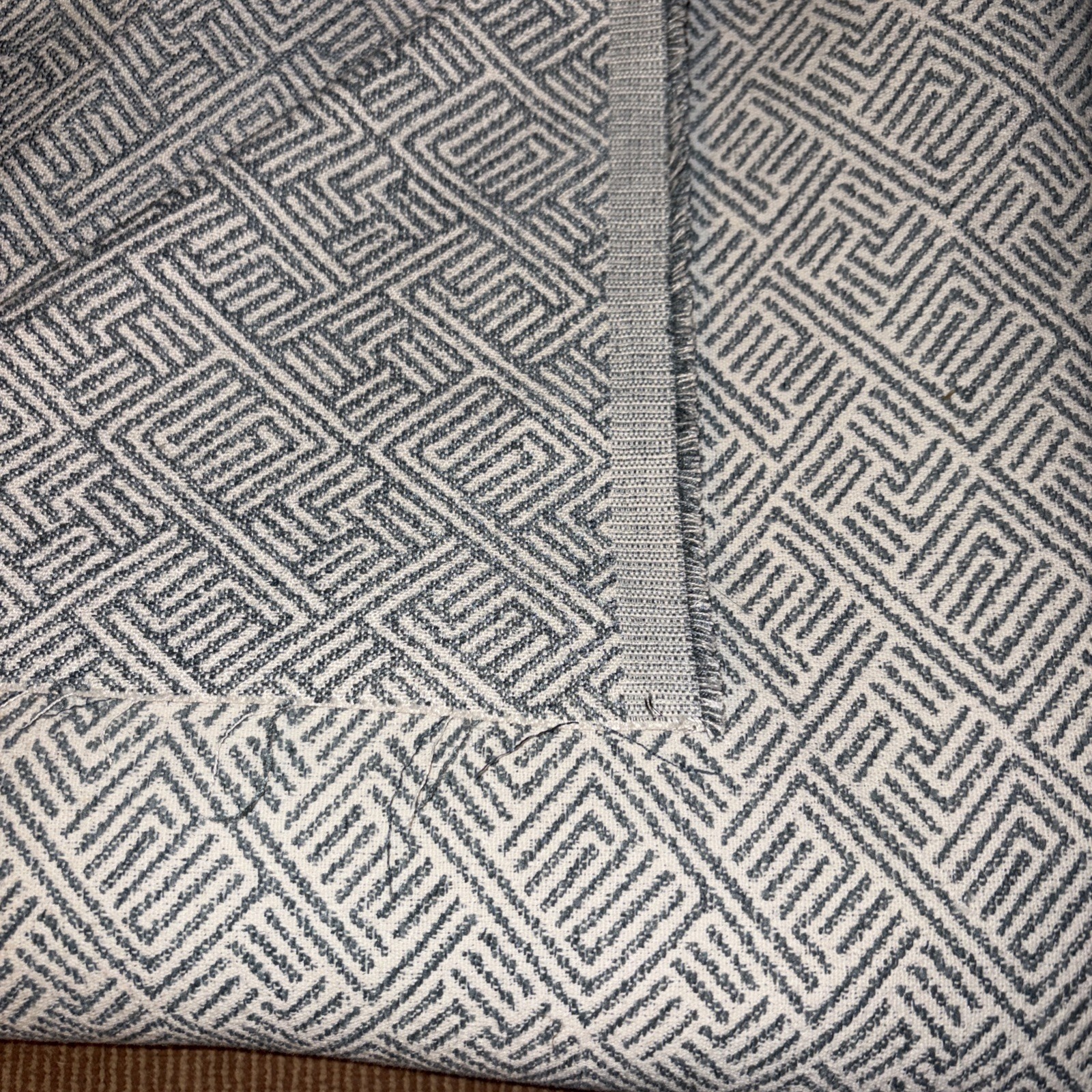 Vintage Upholstery Fabric Material 56” X 92” blue-green Cream/White Woven chain Vintage Upholstery Fabric Material 56” X 92” blue-green Cream/White Woven chain