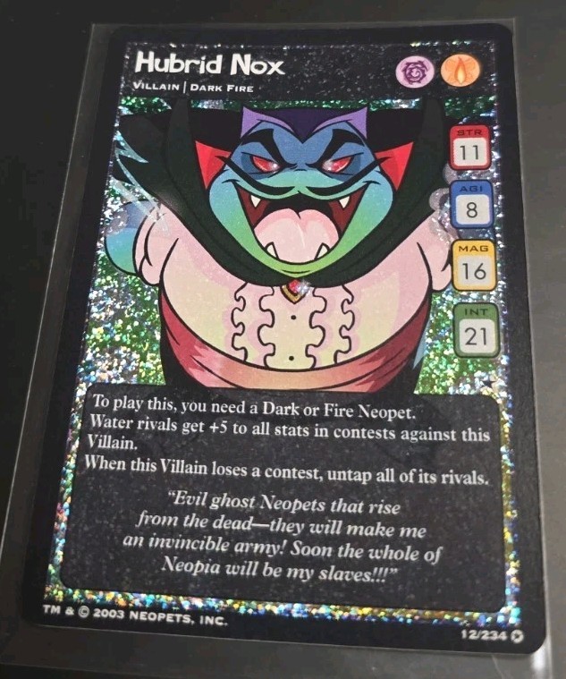 HUBRID NOX HOLO FOIL 12 NEOPETS #12 BASE SET 2003 MINT VINTAGE HUBRID NOX HOLO FOIL 12 NEOPETS #12 BASE SET 2003 MINT VINTAGE