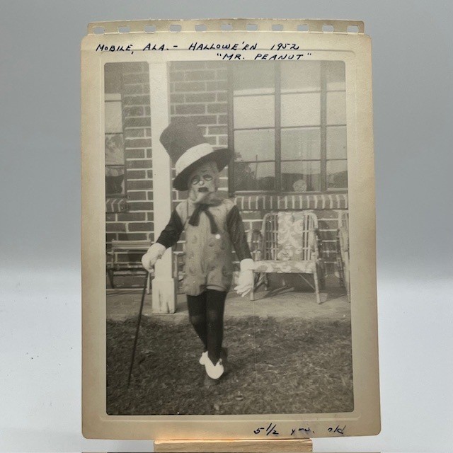 Vintage 1952 Halloween Photo Child in Mr Peanut Costume Mobile Alabama 1950s Vintage 1952 Halloween Photo Child in Mr Peanut Costume Mobile Alabama 1950s