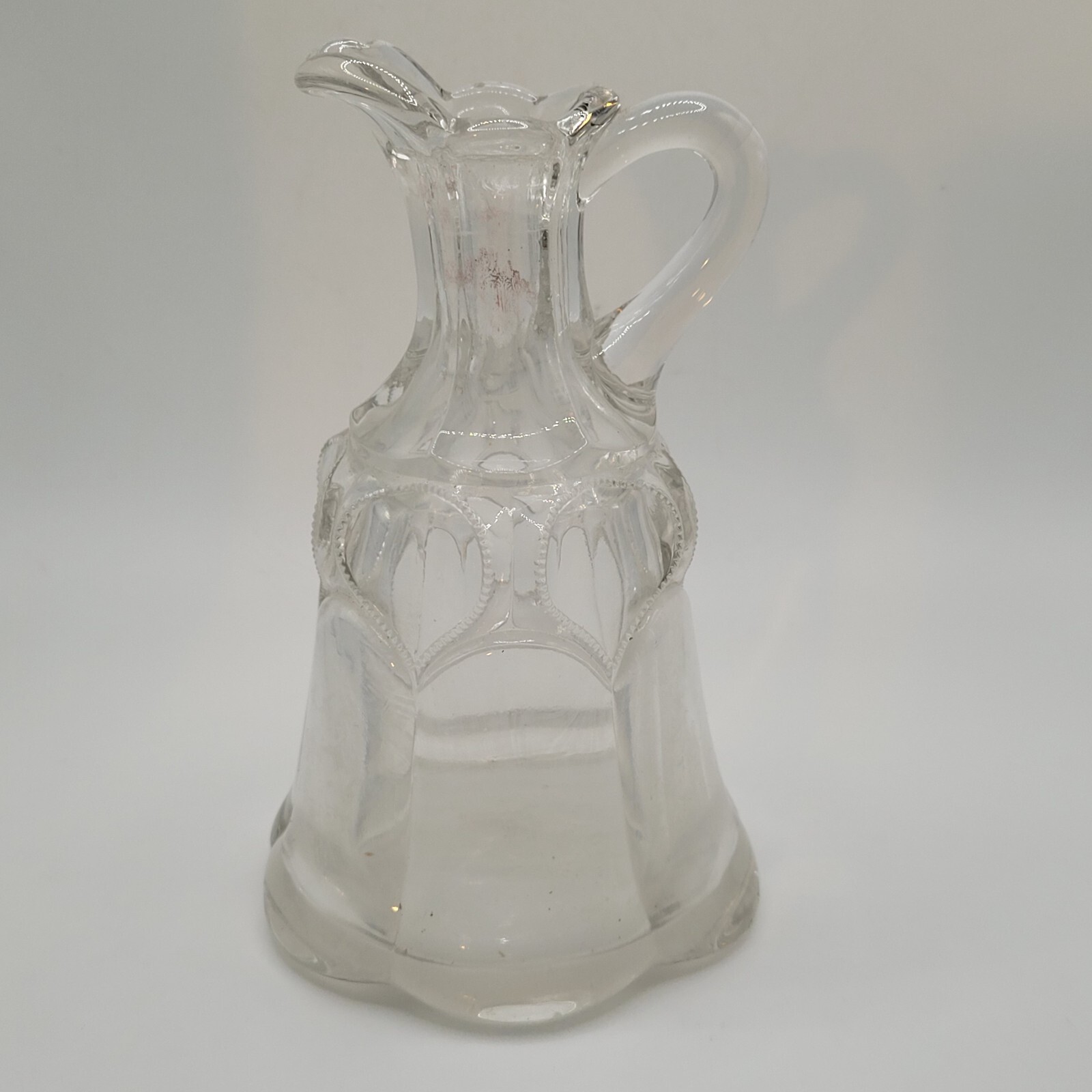 Cruet Bottle ~ vintage ~ etched ~ handle ~ 5.75” ~ no stopper ~ Upcycle to ?