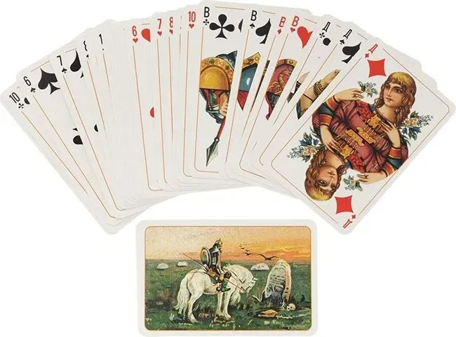 Vintage Slavic Playing Cards Deck 55 Sealed New Folk Art Poker Cards Collectible