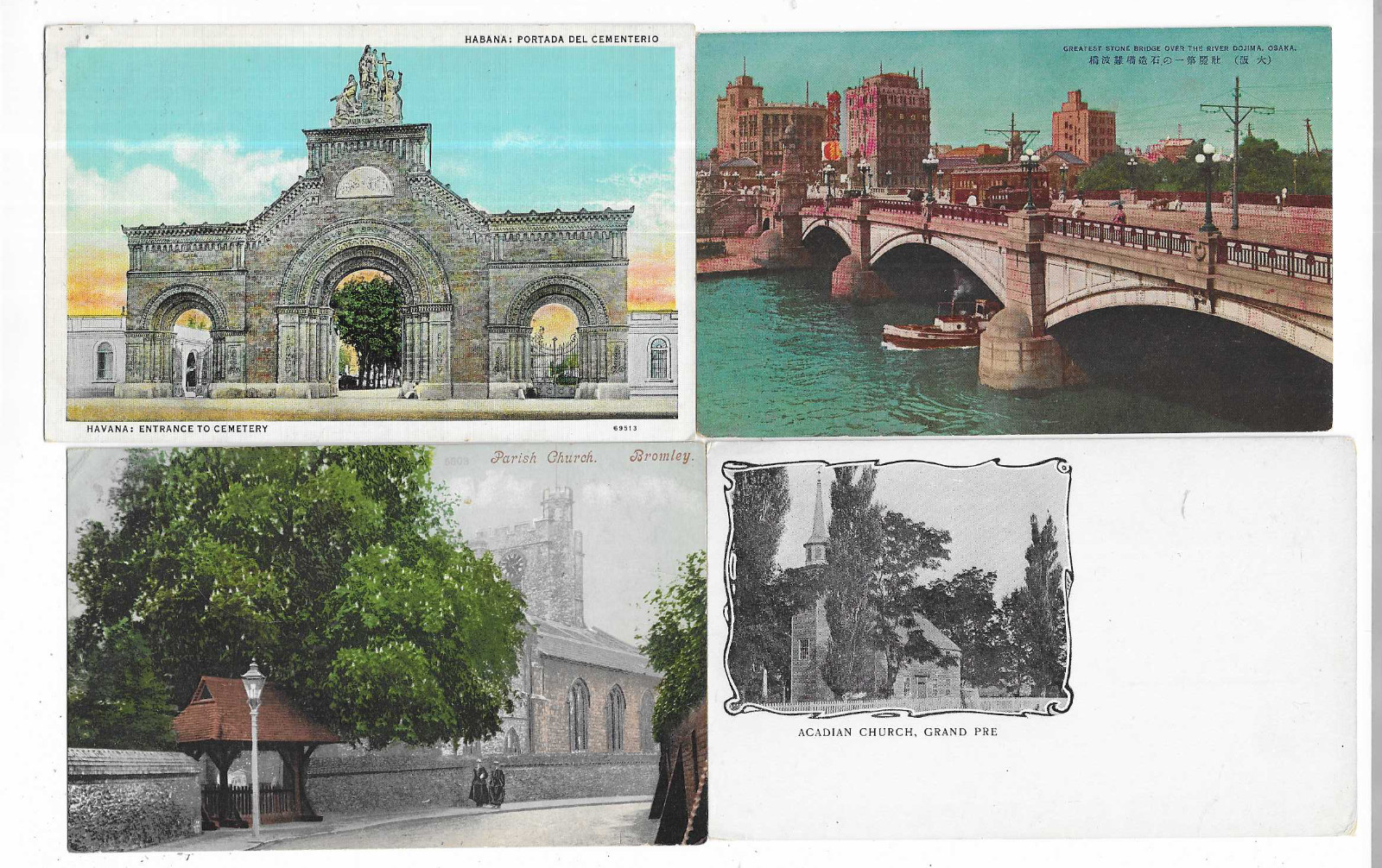 Lot of 100 Foreign Postcards Europe Mexico Cuba Et al No Continentals