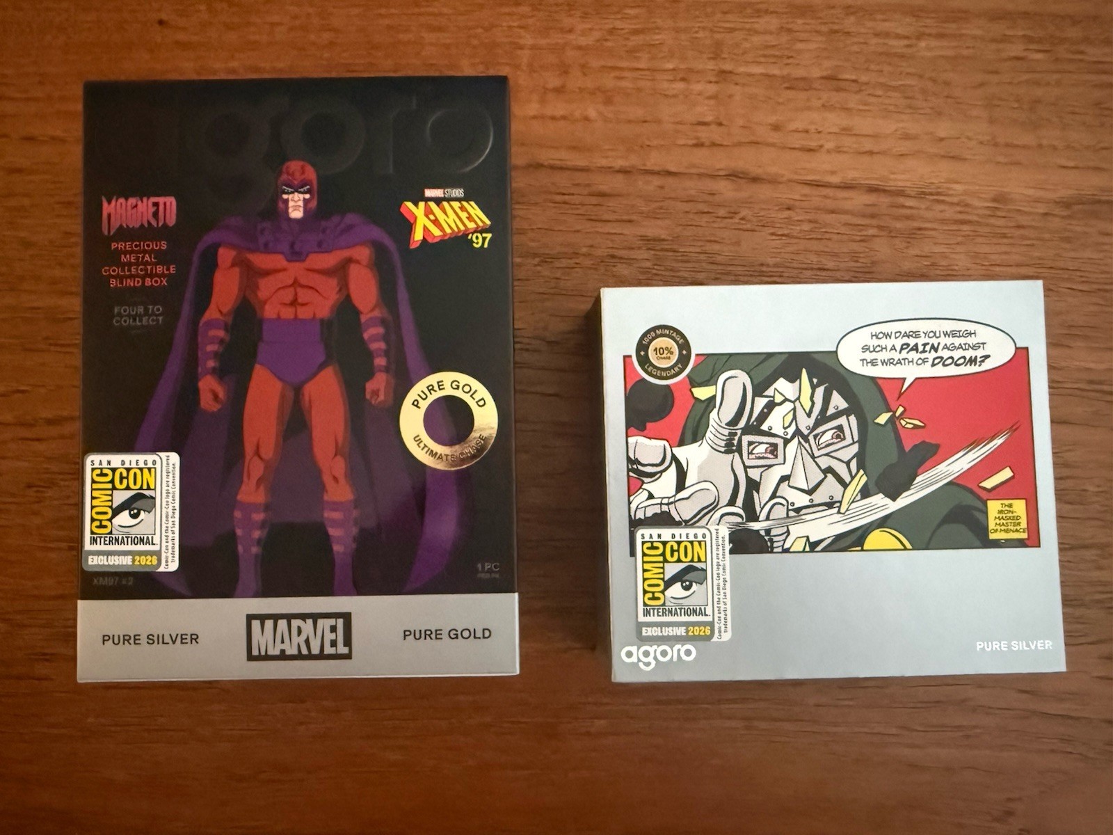 SDCC 2026 Exclusives Agoro Dr Doom And Magneto Collectible Box .999 Pure Silver SDCC 2026 Exclusives Agoro Dr Doom And Magneto Collectible Box .999 Pure Silver
