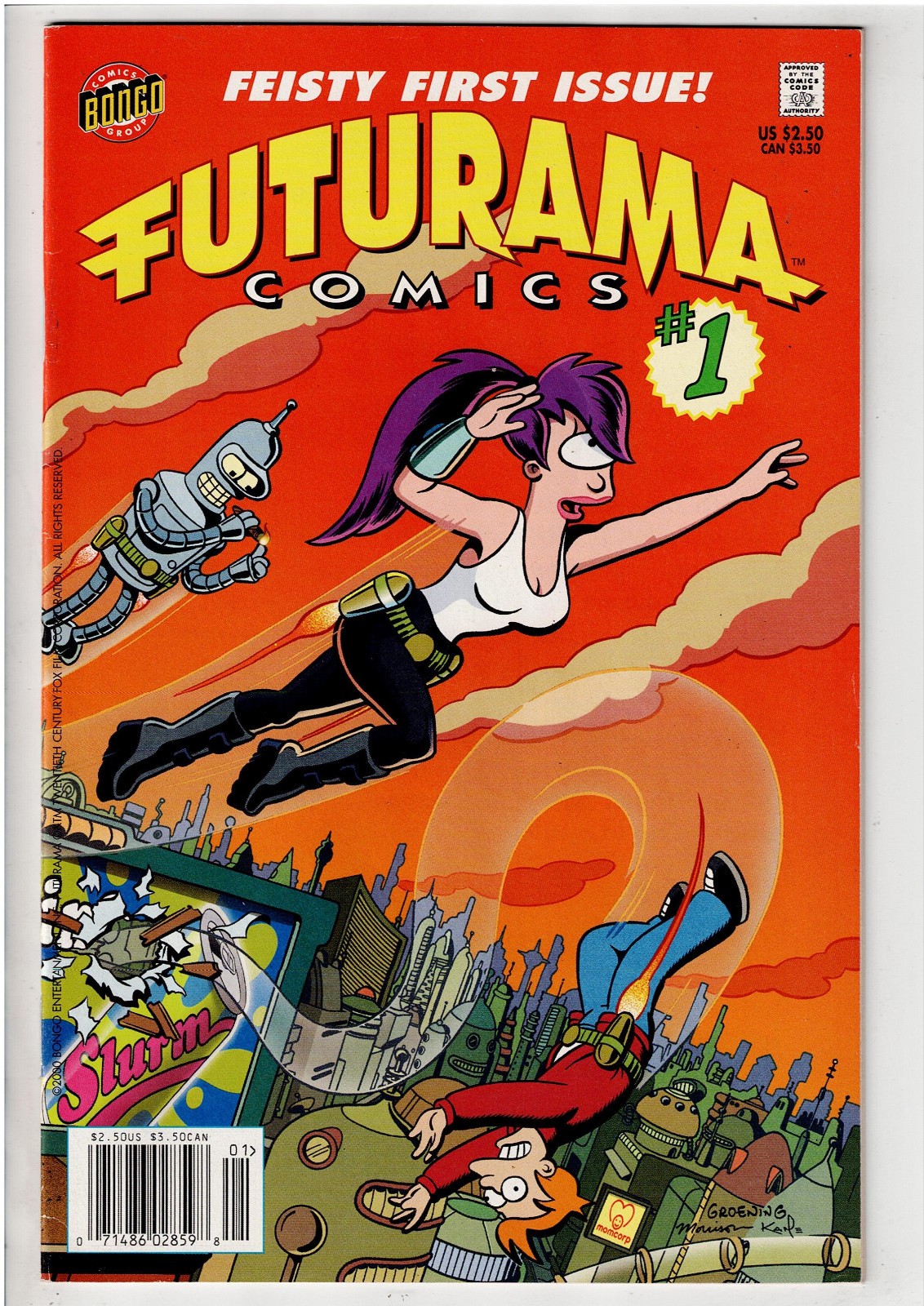 FUTURAMA #1 (2000) NM NEWSSTAND KEY 1ST ISSUE LOW PRINT