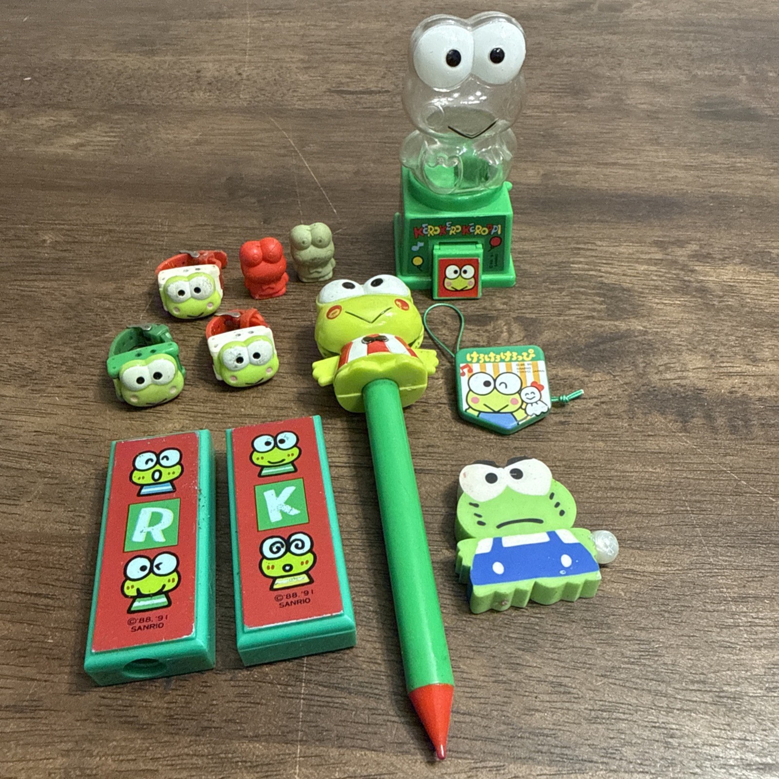 VTG 80s 90s Sanrio Koropi Keroppi Lot Watch Ring Bubble Gun Machine Pencil ++++