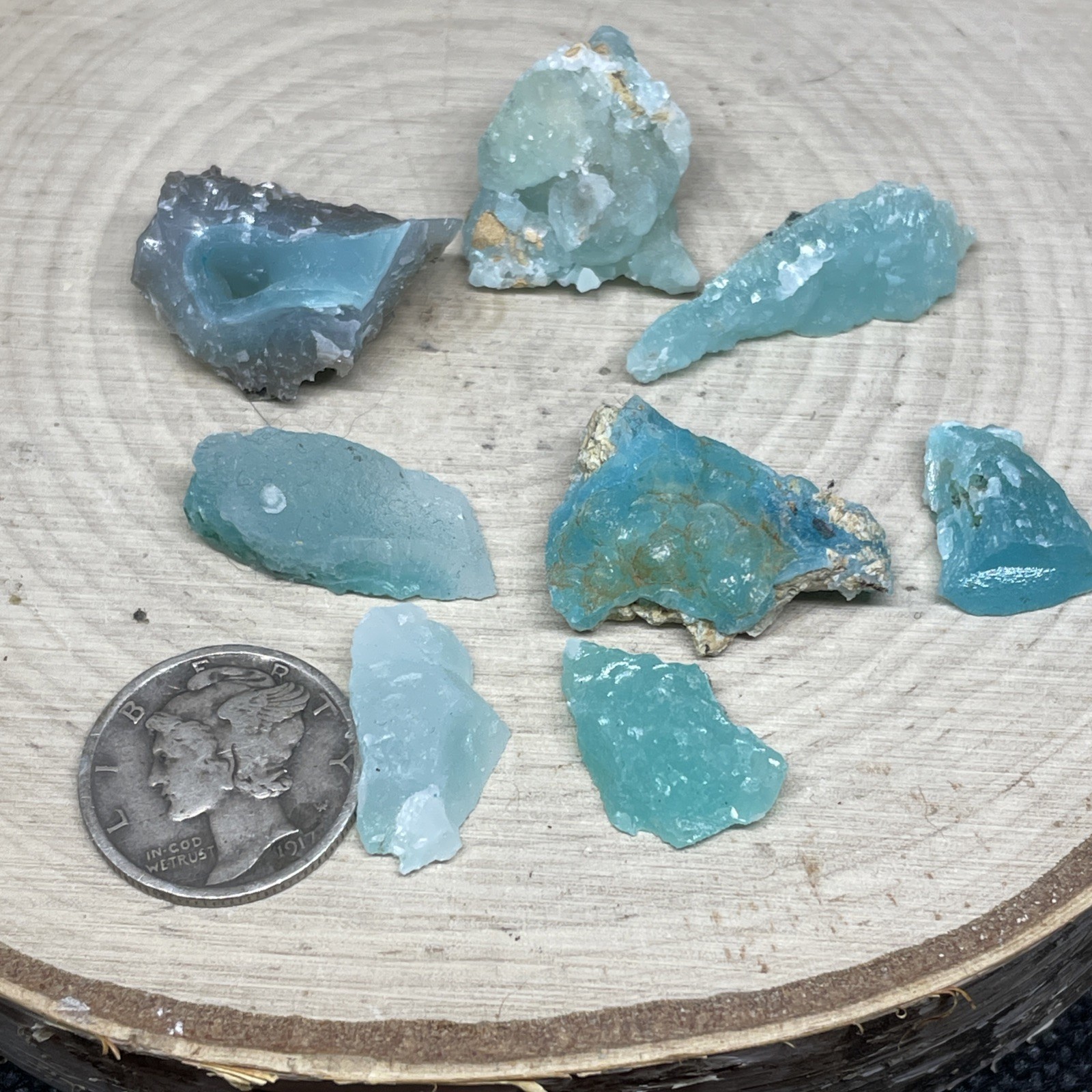 RARE BLUE SMITHSONITE X AURICHALCITE 8 Pieces YANGA KOUBENZA, Dr Of Congo