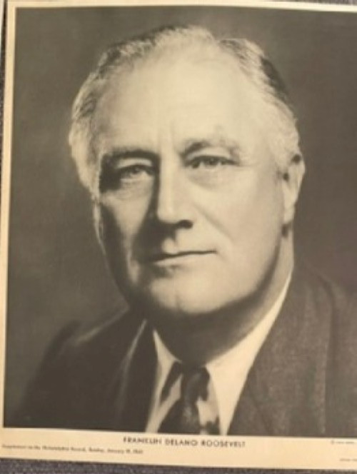 1941 Roosevelt News Portrait photo 8” x 10” & Inaugural schedule by Pack Bros