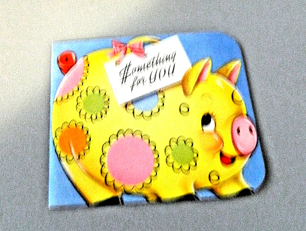 VINTAGE UNUSED PIGGY BANK MONEY GIFT CARDS LOT OF 10 WITH ENVELOPES, 1950'S VINTAGE UNUSED PIGGY BANK MONEY GIFT CARDS LOT OF 10 WITH ENVELOPES, 1950'S