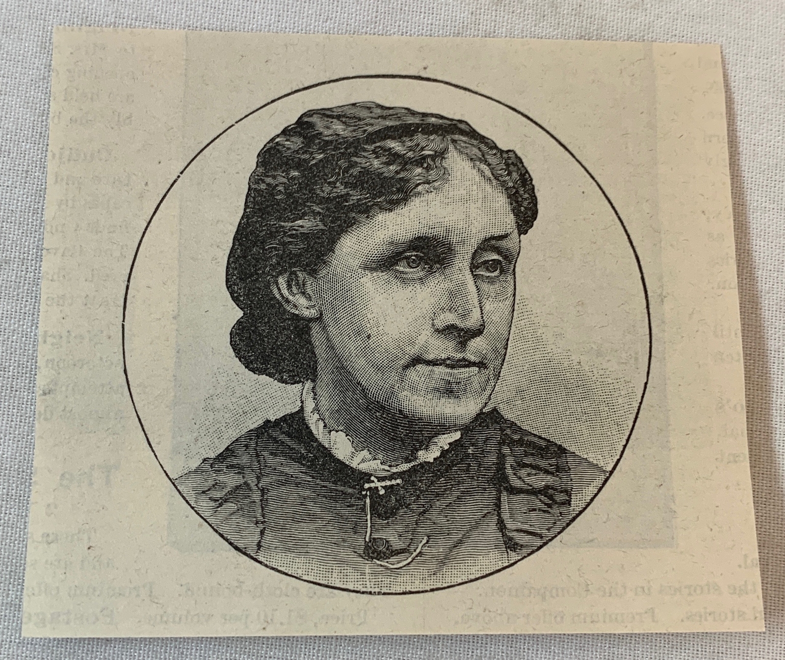 1888 magazine engraving~  LOUISA MAY ALCOTT