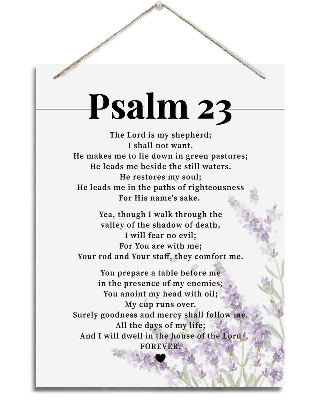 Inspirational Hanging Wood Signs - Psalms 23 Wall Art - Christian Scripture G...