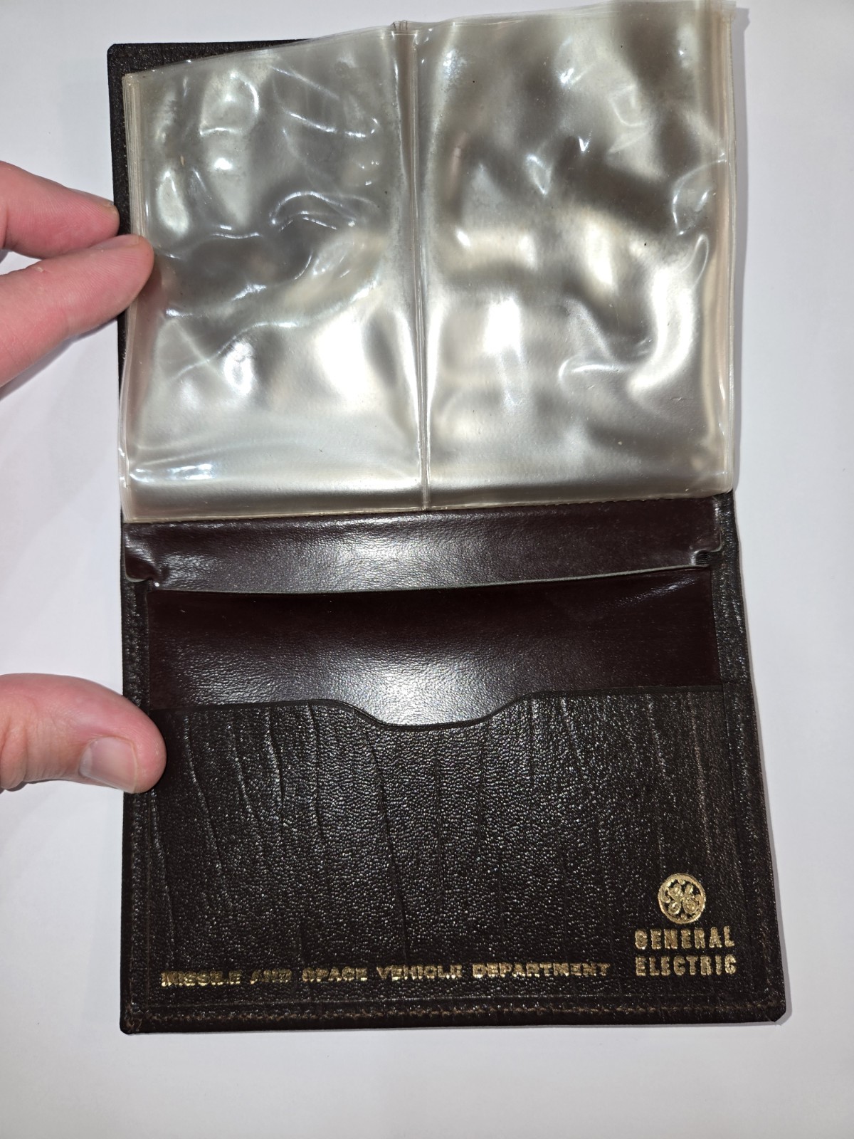 NWOT Vintage GE Missile & Space Vehicle Dept Watermark Calf Wallet Cold War NWOT Vintage GE Missile & Space Vehicle Dept Watermark Calf Wallet Cold War