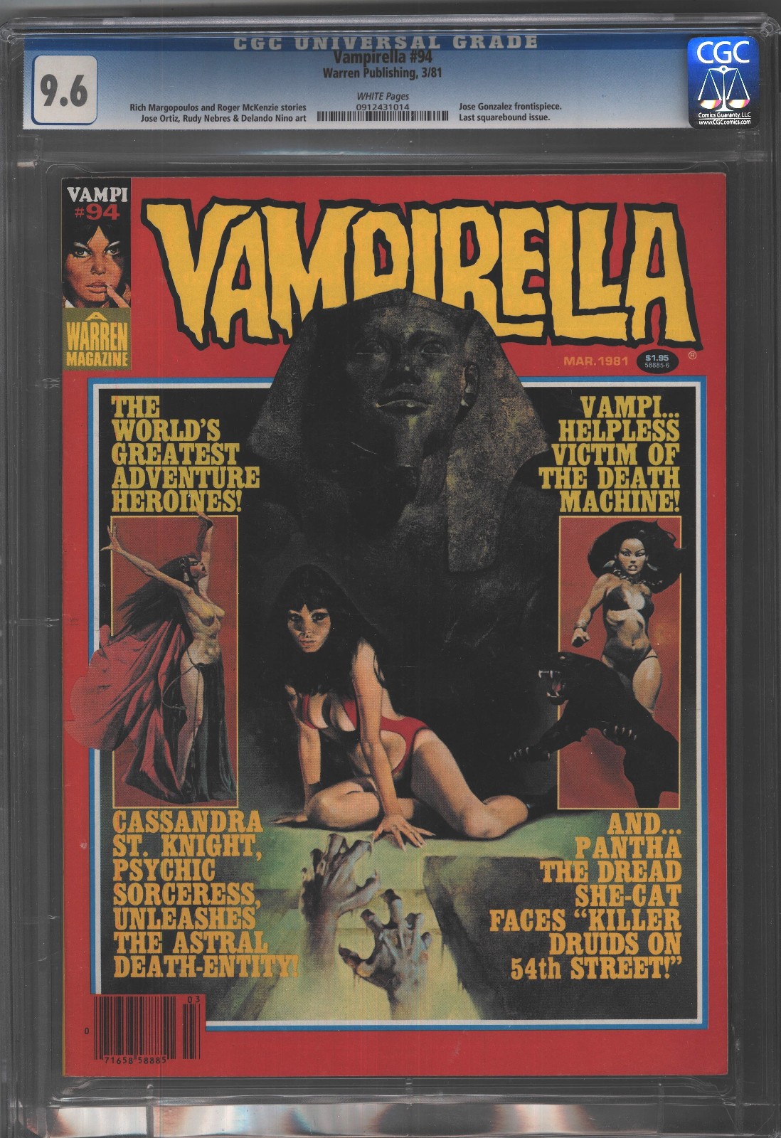 Vampirella #94 March 1981 CGC 9.6 WHITE PAGES Classic cover Last Squarebound Vampirella #94 March 1981 CGC 9.6 WHITE PAGES Classic cover Last Squarebound