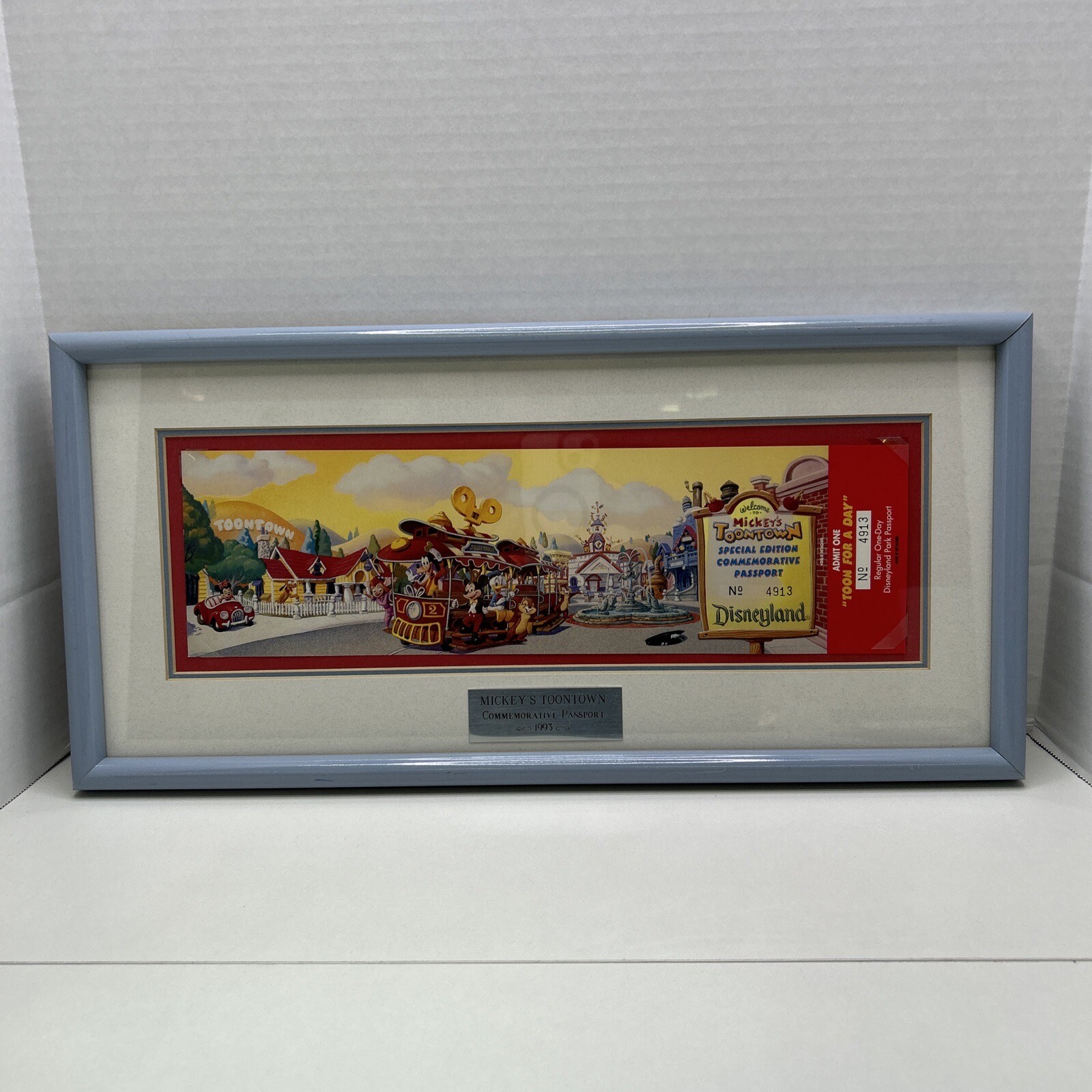 Disneyland ToonTown Commemorative Passport, Framed And Matted Disneyland ToonTown Commemorative Passport, Framed And Matted