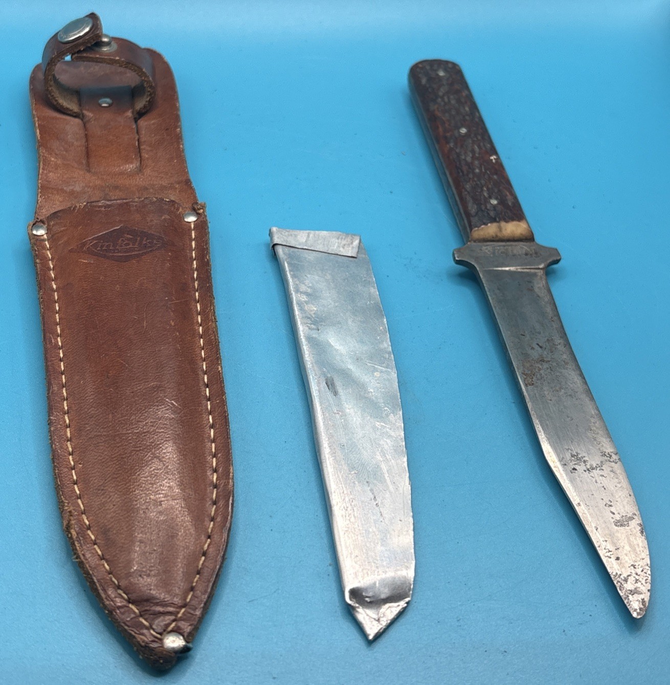 1928-33 Kinfolks Incorporated Fixed Blade Hunting Knife 9” Original Sheath