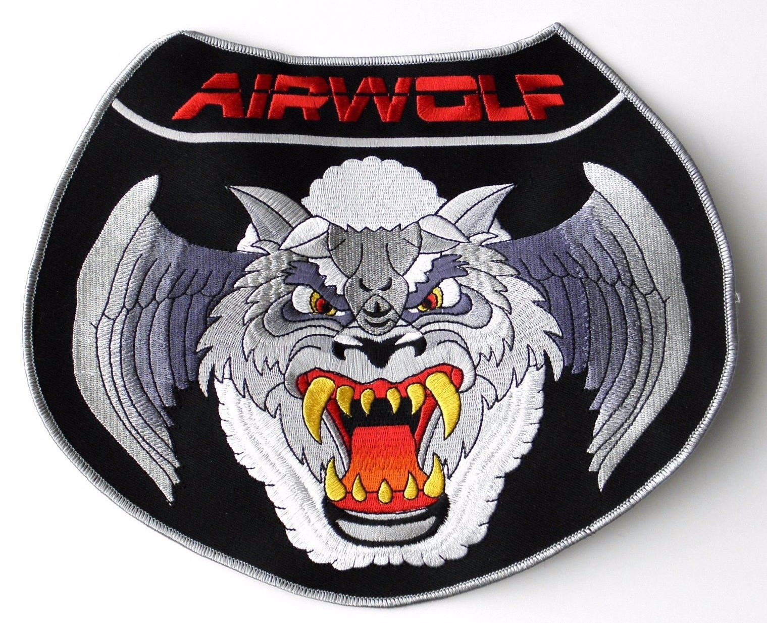 USAF US AIR FORCE LARGE AIRWOLF WOLF SEW ON EMBROIDERED JACKET PATCH 10 INCHES