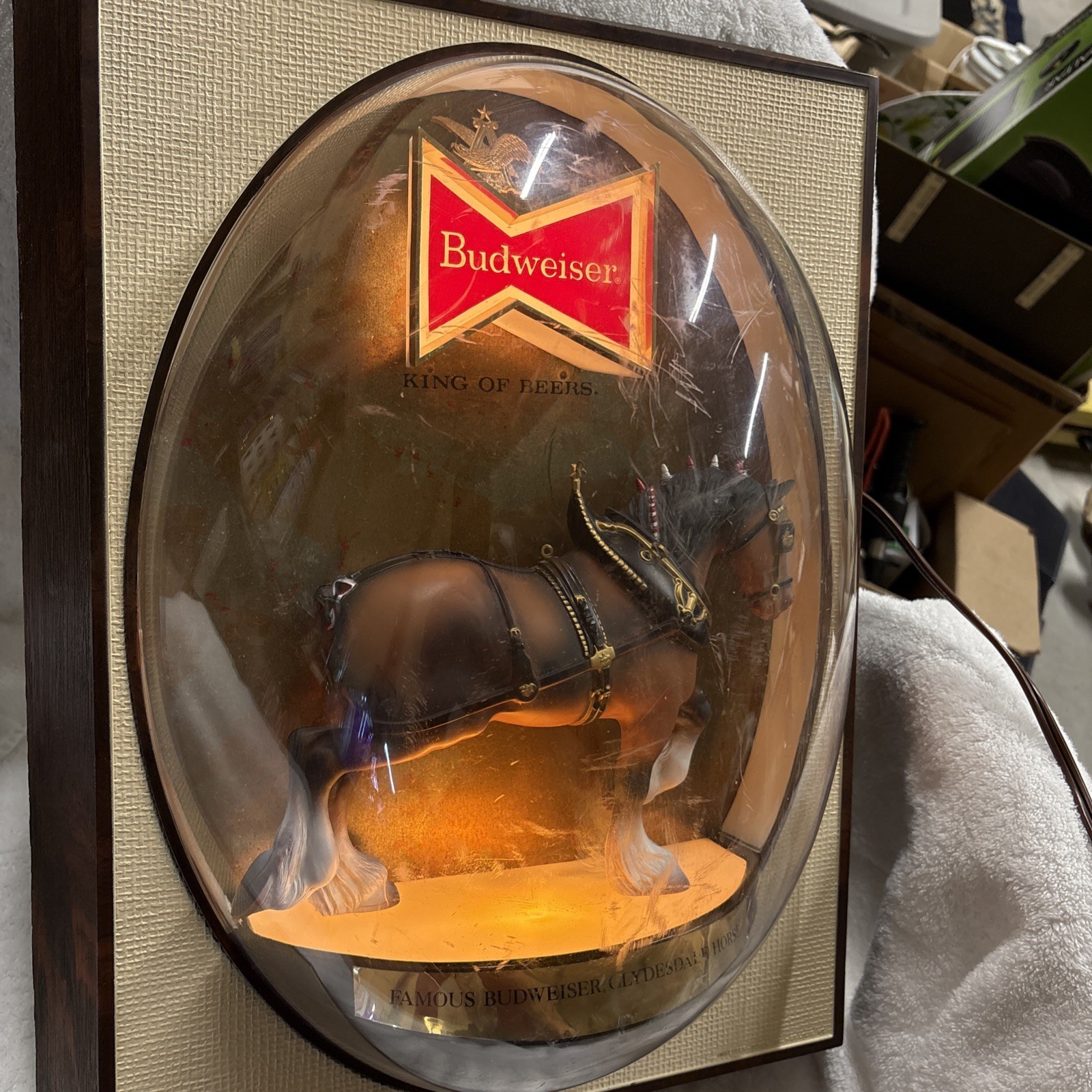 Matched set Budweiser Vintage 50-60s Original with  Resin Globes Beer Sign BOHO