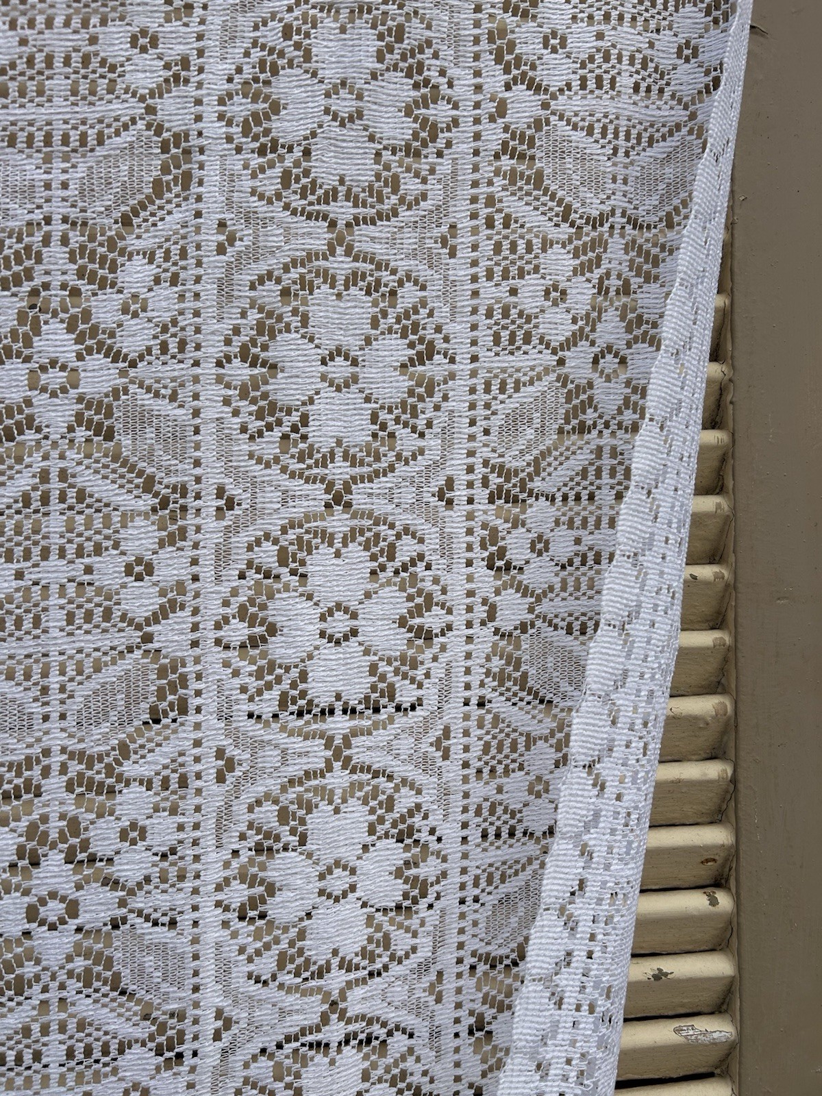Antique Arts & crafts c1930s White Cotton Scottish lace panel sample 36”/60”