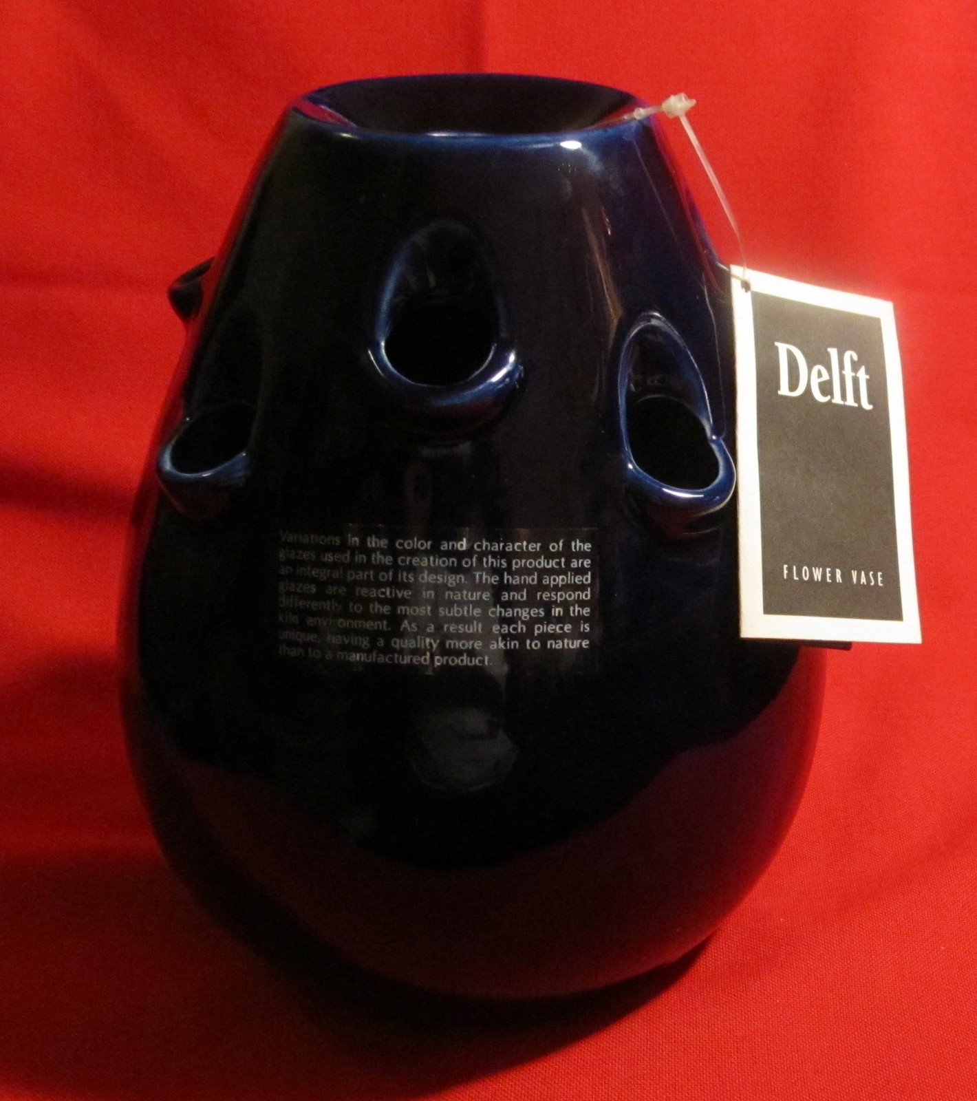 Marja Van Meeren 1998 Delft Flower Vase ~ Nine Holes ~ Netherlands ~ 9\