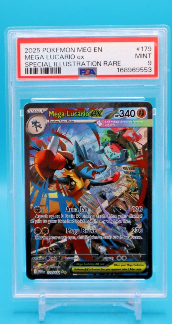 PSA 9 Mega Lucario Ex #179/132 SIR - Mega Evolution Pokémon