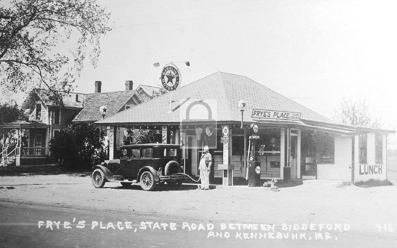 Fryes Place Texaco Gas Station Biddeford Kennebunk Maine ME - Reprint