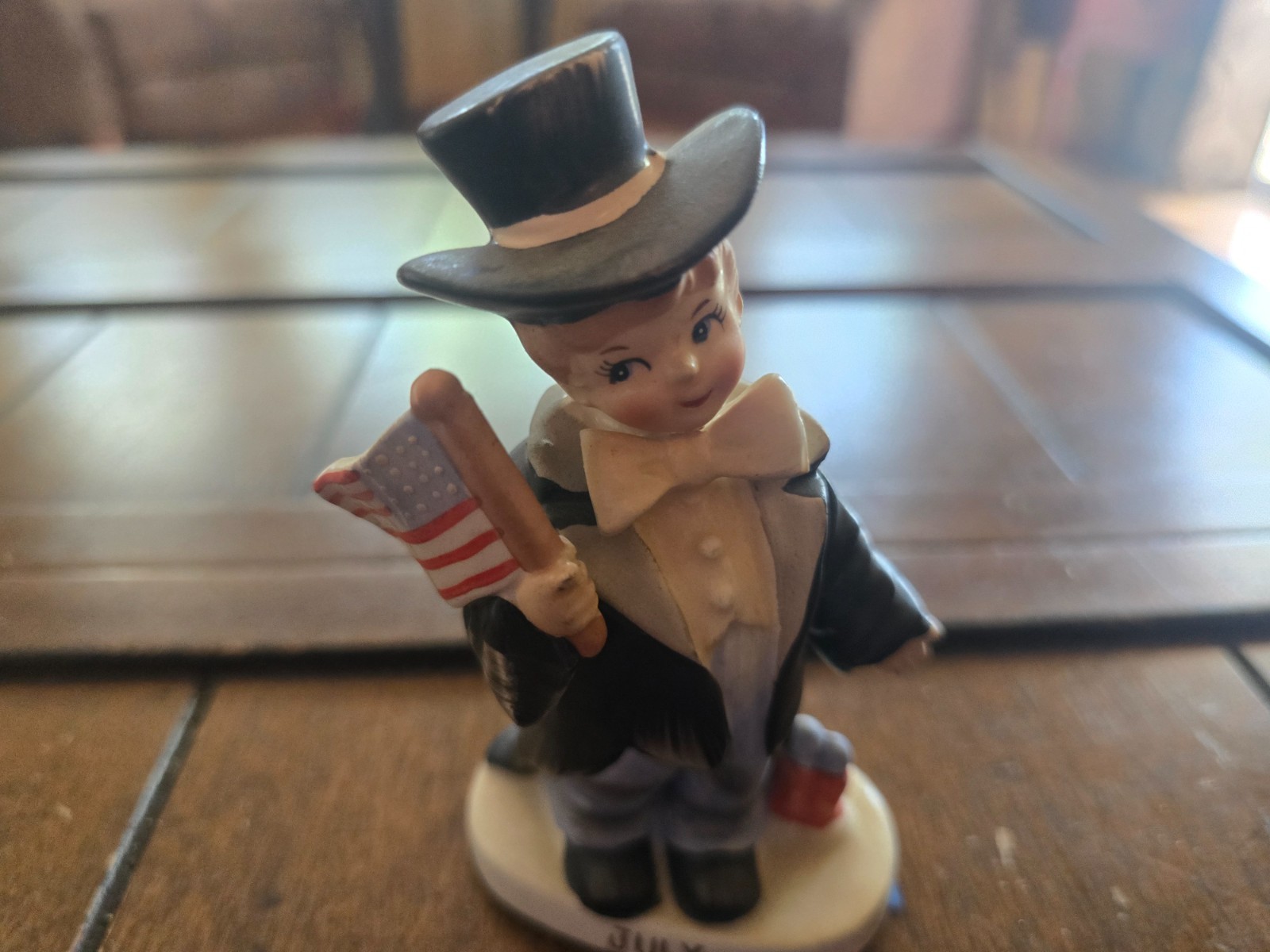 Vintage Lefton July Calendar Boy With Flag Figurine - 4th of July Vintage Lefton July Calendar Boy With Flag Figurine - 4th of July