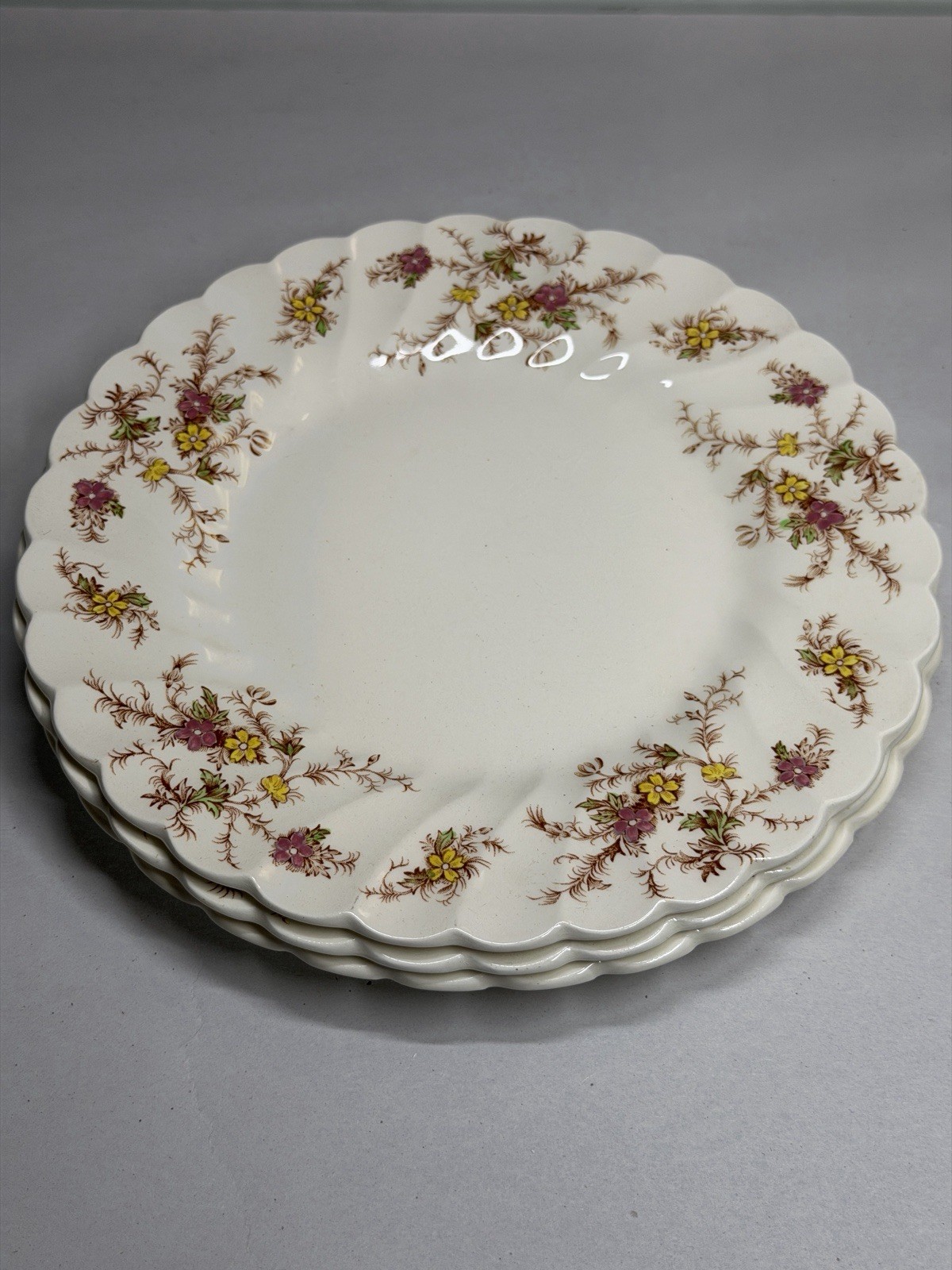 Set Of 3 Myott Staffordshire Heritage Salad Plate 8” Floral China M 411 PU Set Of 3 Myott Staffordshire Heritage Salad Plate 8” Floral China M 411 PU