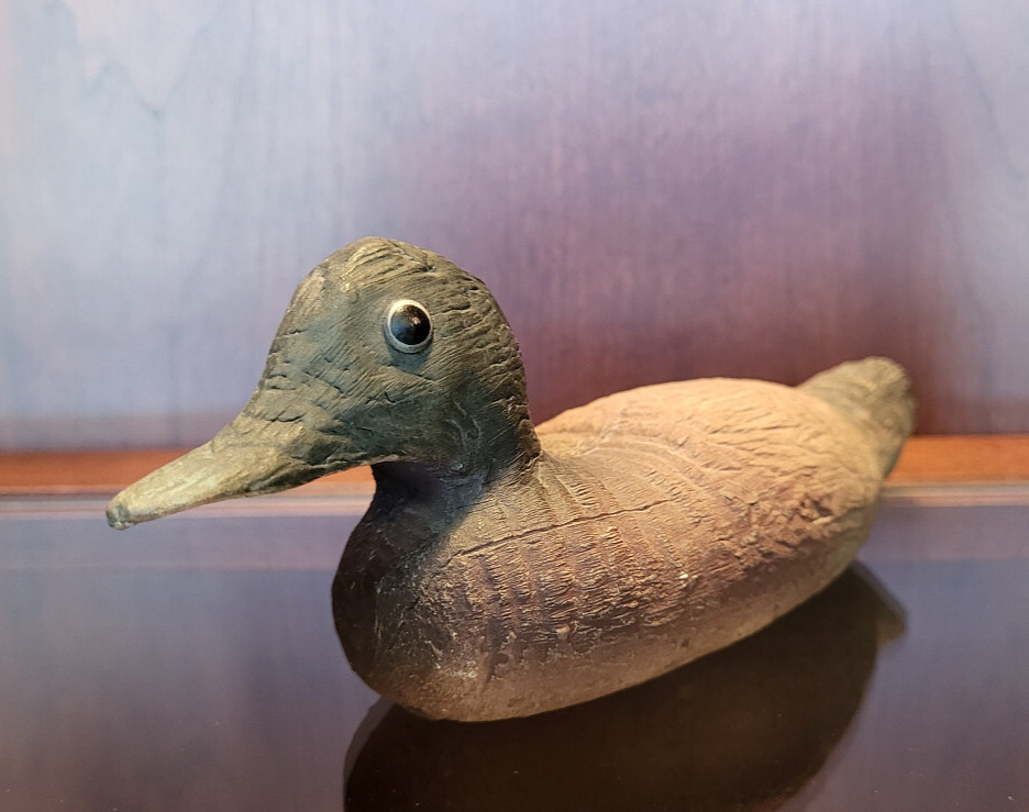 Vintage Hand-Painted Duck Decoy Figurine Decor 7.25