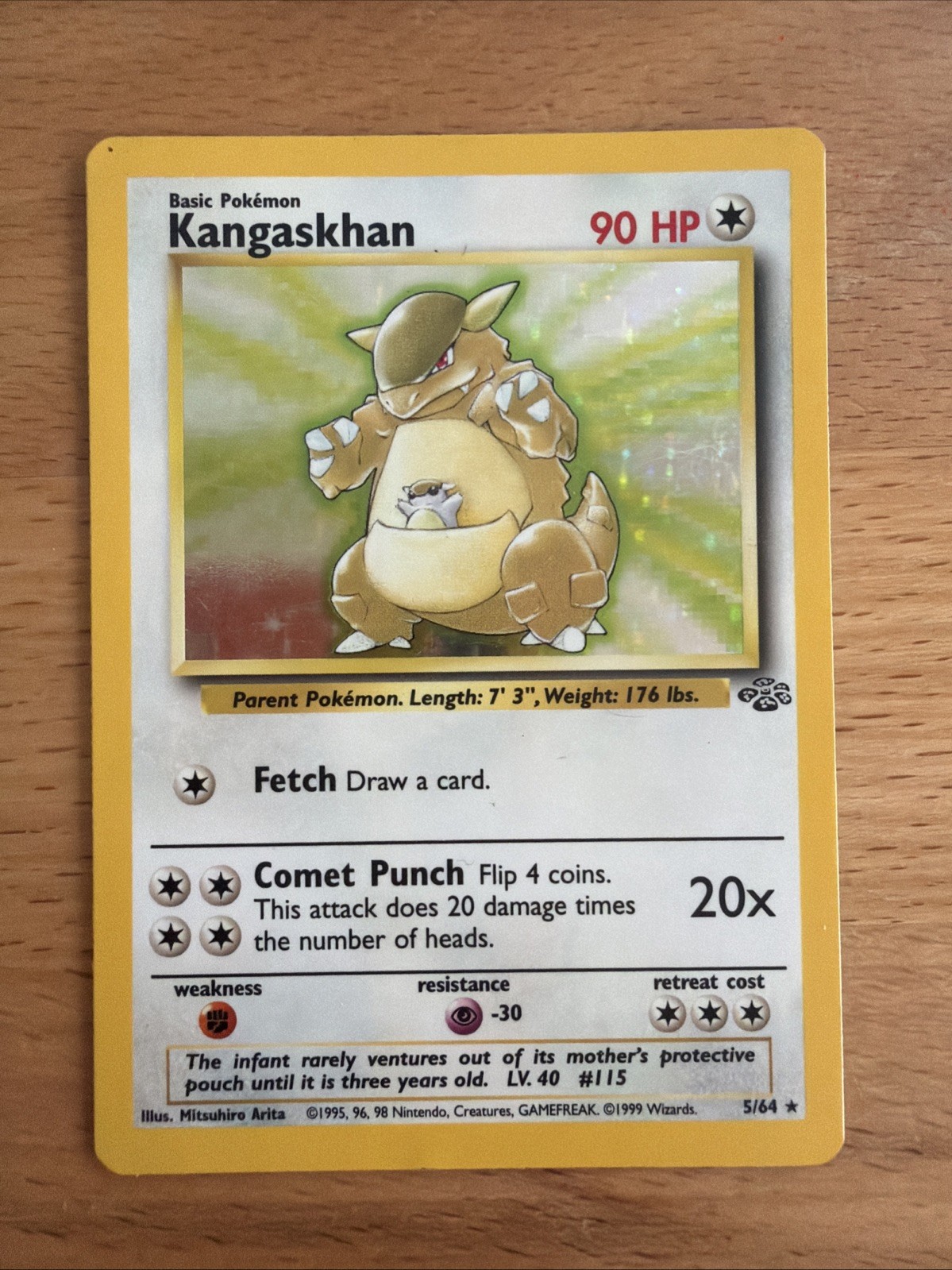 Pokémon Kangaskhan 5/64 Jungle Collection Holo Rare Clean Condition 1999 Pokémon Kangaskhan 5/64 Jungle Collection Holo Rare Clean Condition 1999