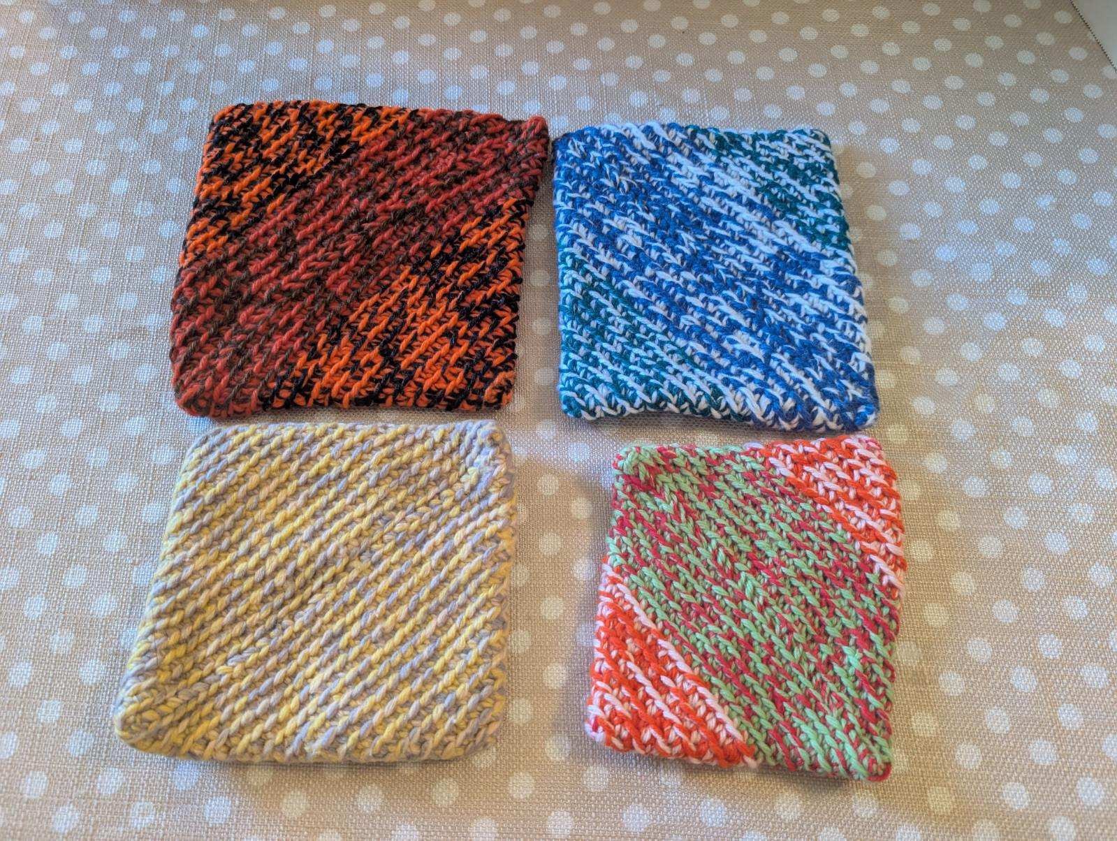 Lot of 4 Vintage Handmade Crocheted Hot Pads Pot Holders - Stained Decor Lot of 4 Vintage Handmade Crocheted Hot Pads Pot Holders - Stained Decor