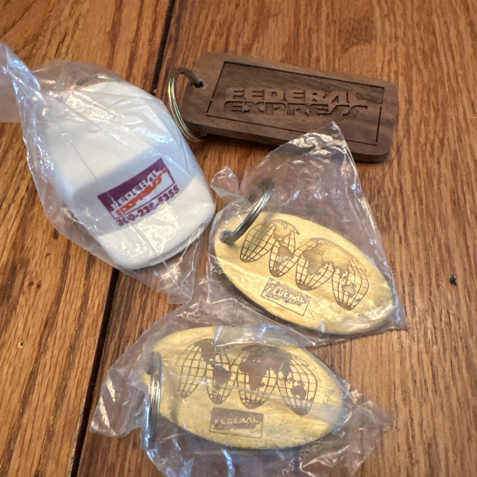 Vintage Federal Express Keychain Lot Retro FedEx Promotional Trucker Hat Globe