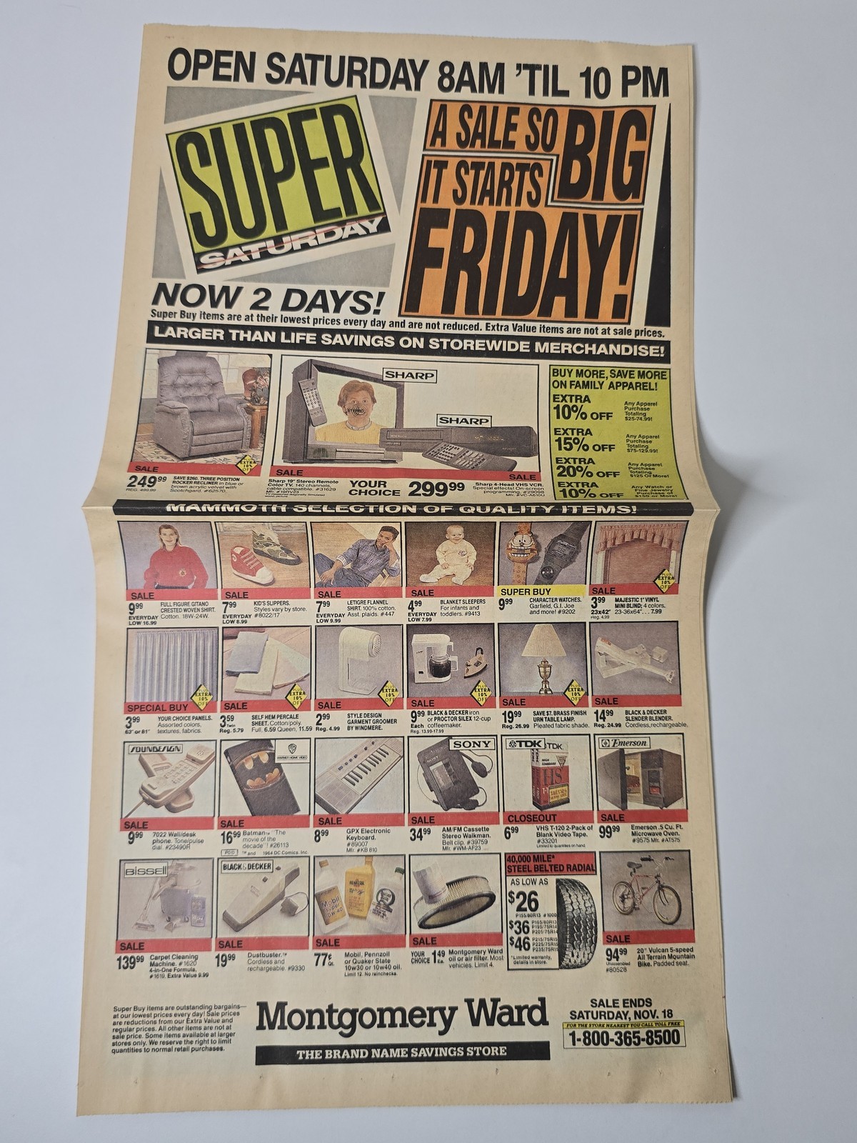 1989 Montgomery Ward Catalog Batman Watch Sony Walkman Sharp VCR Sale Ad