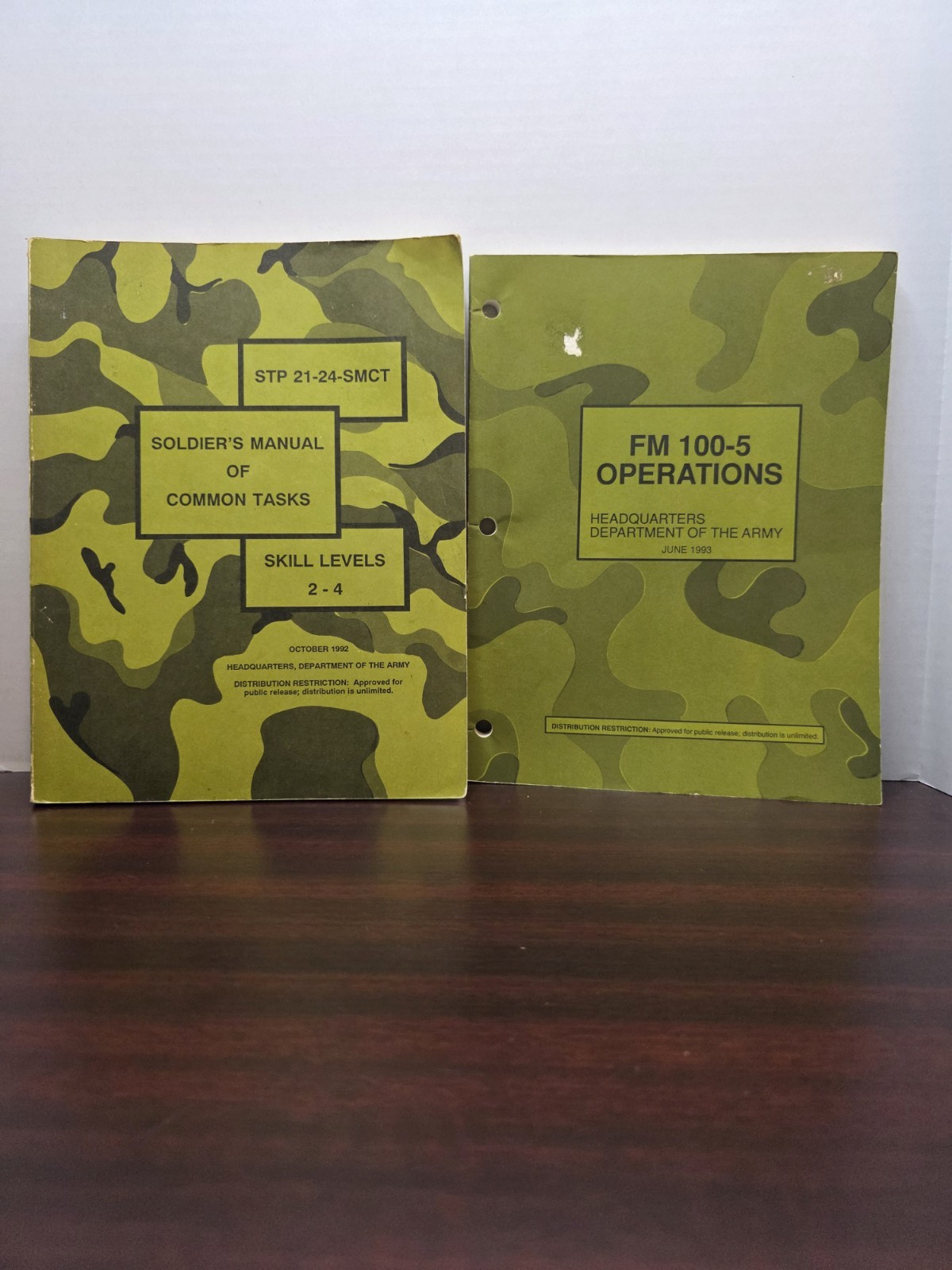Vintage US Army Manuals Lot FM 100-5 Operations STP 21 Military Doctrine 1990s