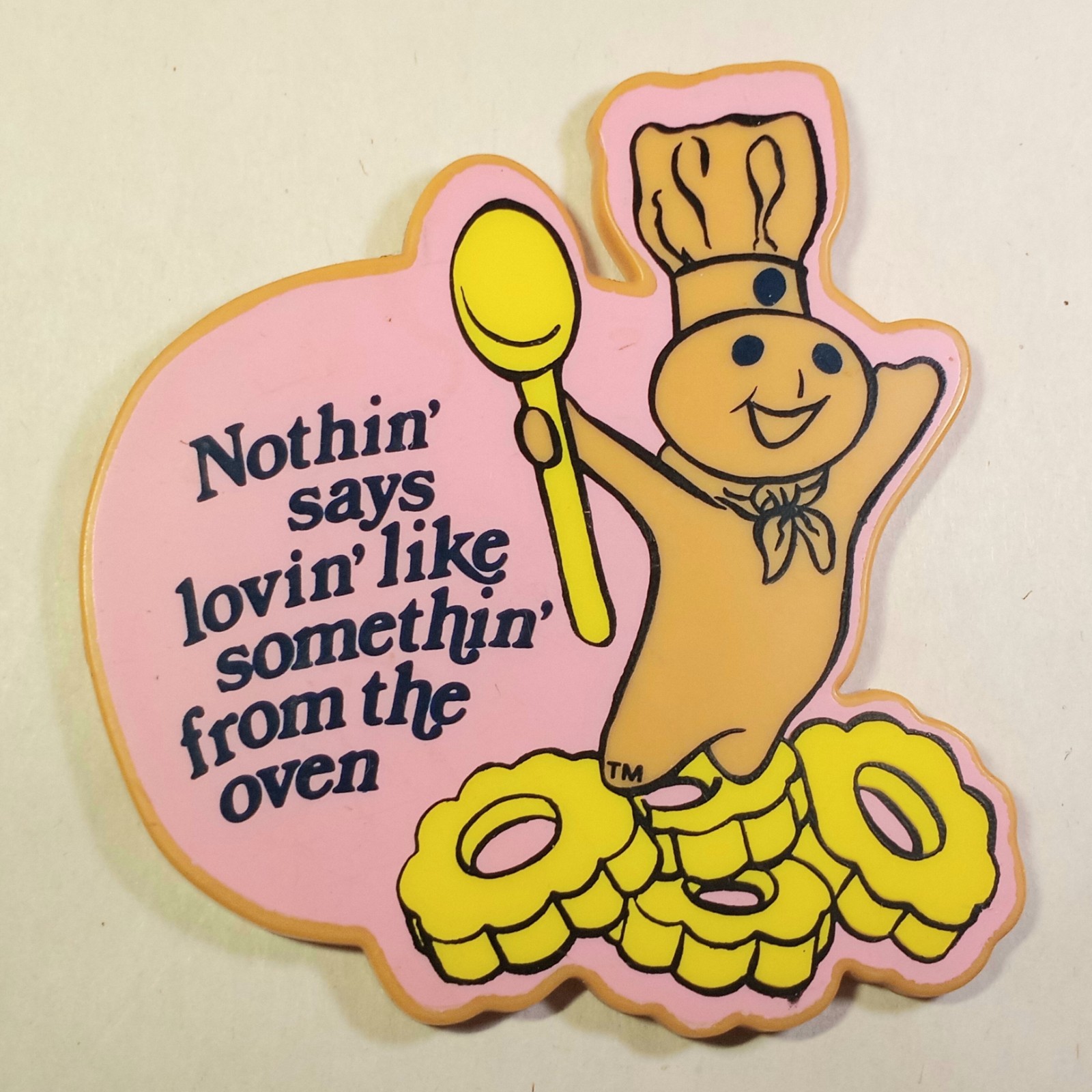 1991 Vtg Pillsbury Doughboy Nothin Says Loving Collectible Fridge Magnet