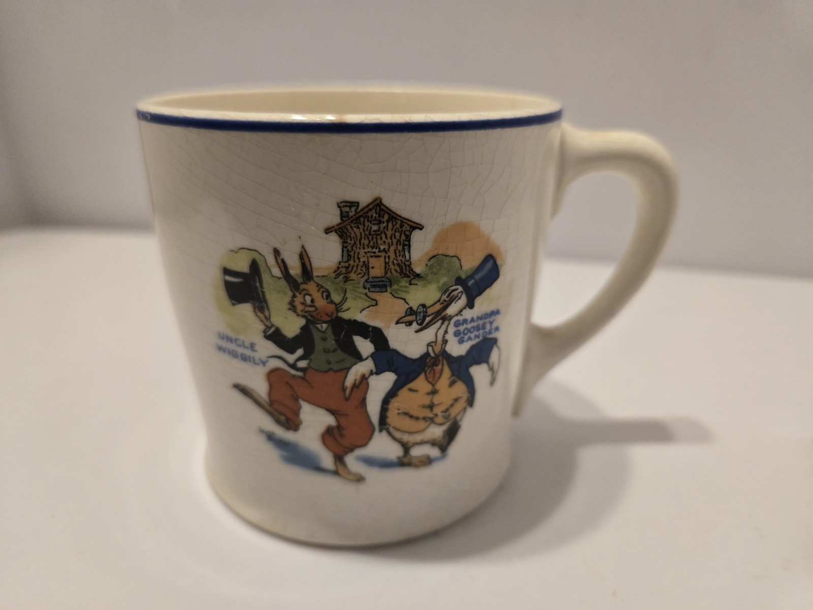 Antique 1924 OVALTINE Cup Uncle Wiggily Grandpa Goosey Gander 8 Oz 