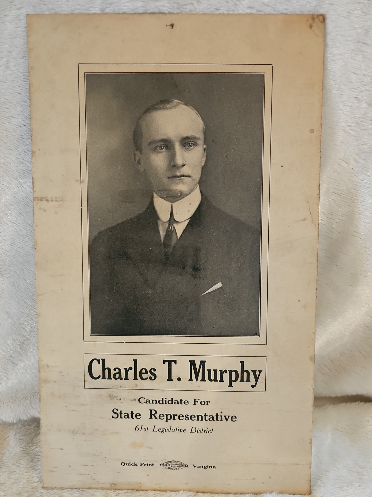 Vtg 61st Legislative District Candidate Charles T Murphy Duluth MN Print Poster