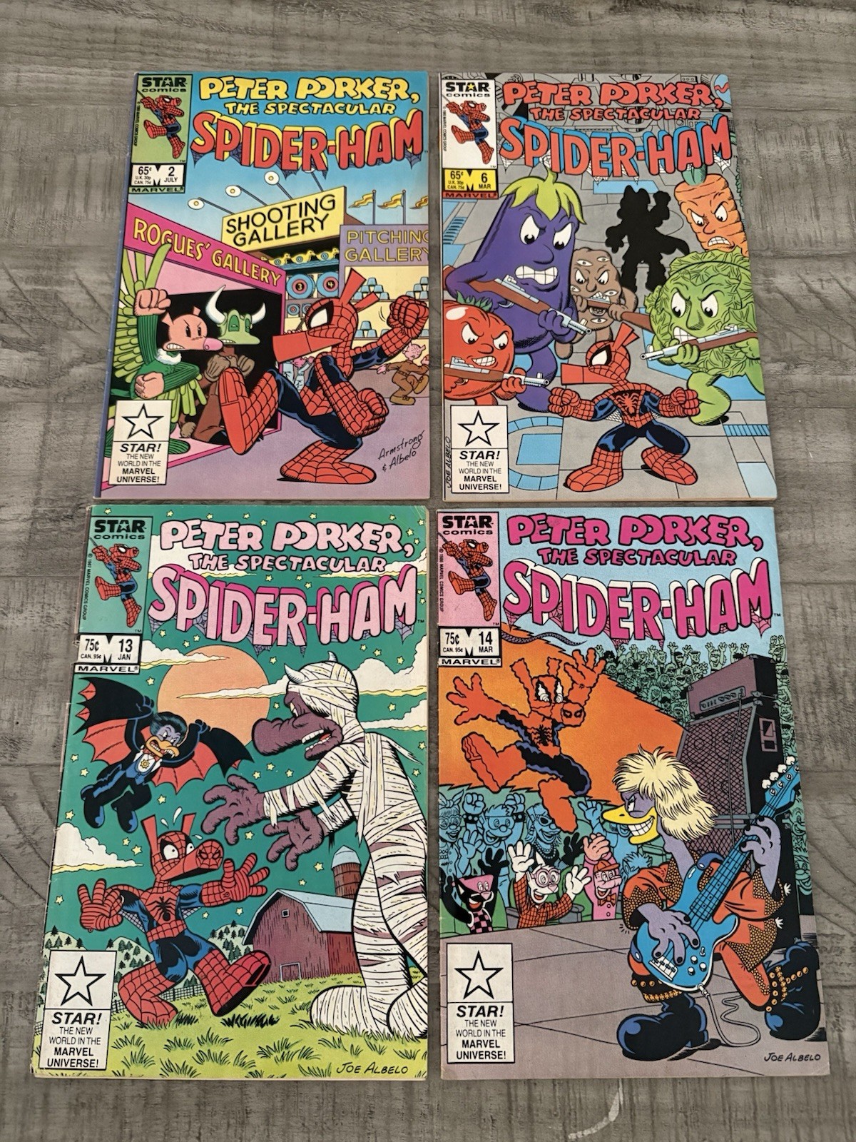 Marvel Peter Porker Spider-Ham Comic Lot 4 Issues #2 #6 #13 #14 1984 Marvel Peter Porker Spider-Ham Comic Lot 4 Issues #2 #6 #13 #14 1984