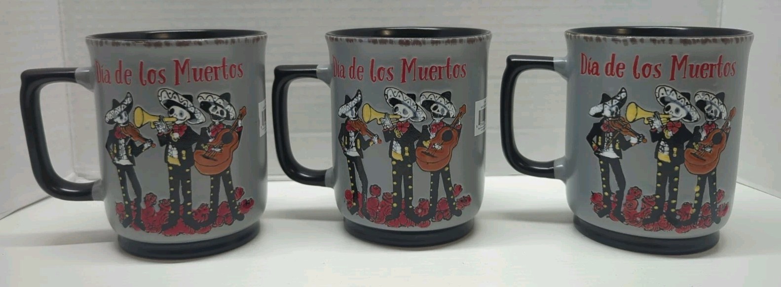 3 Eli + Ana Ceramic 18oz Dia De Los Muertos Coffee Mugs Mariachis 2021 NWT 3 Eli + Ana Ceramic 18oz Dia De Los Muertos Coffee Mugs Mariachis 2021 NWT